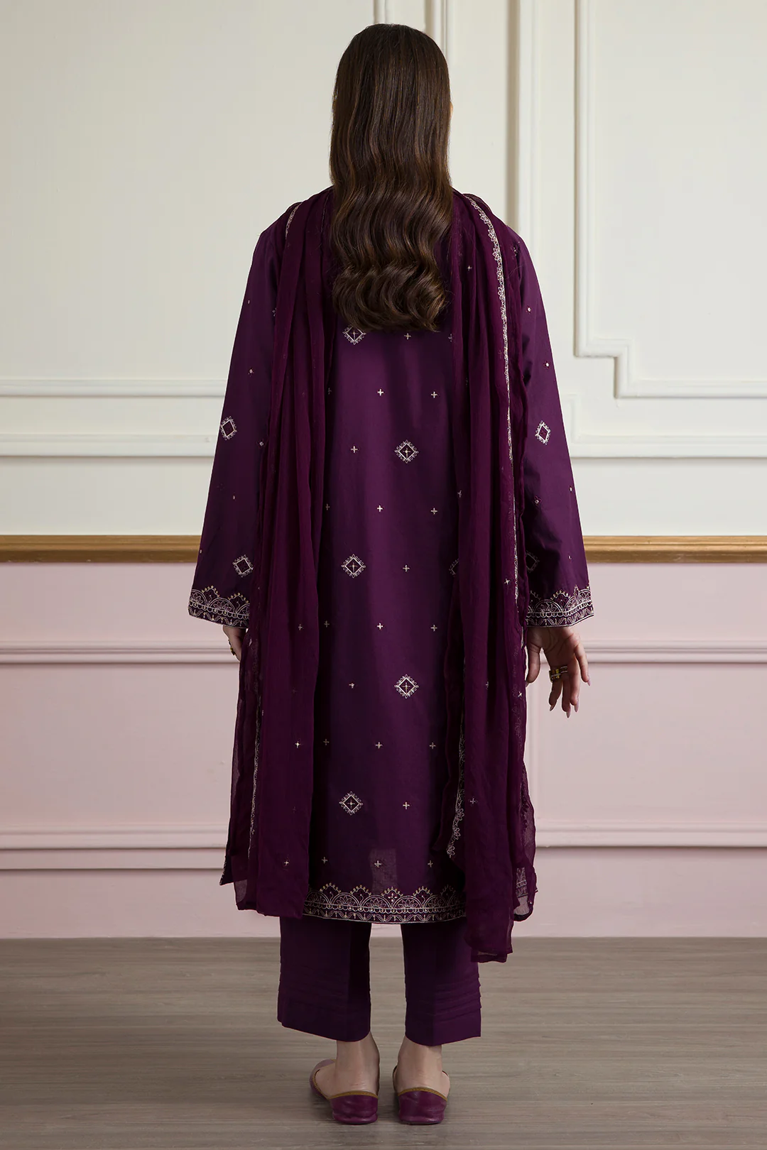 Embroidered Kurta Dupatta Trouser - 2607 - Image 7