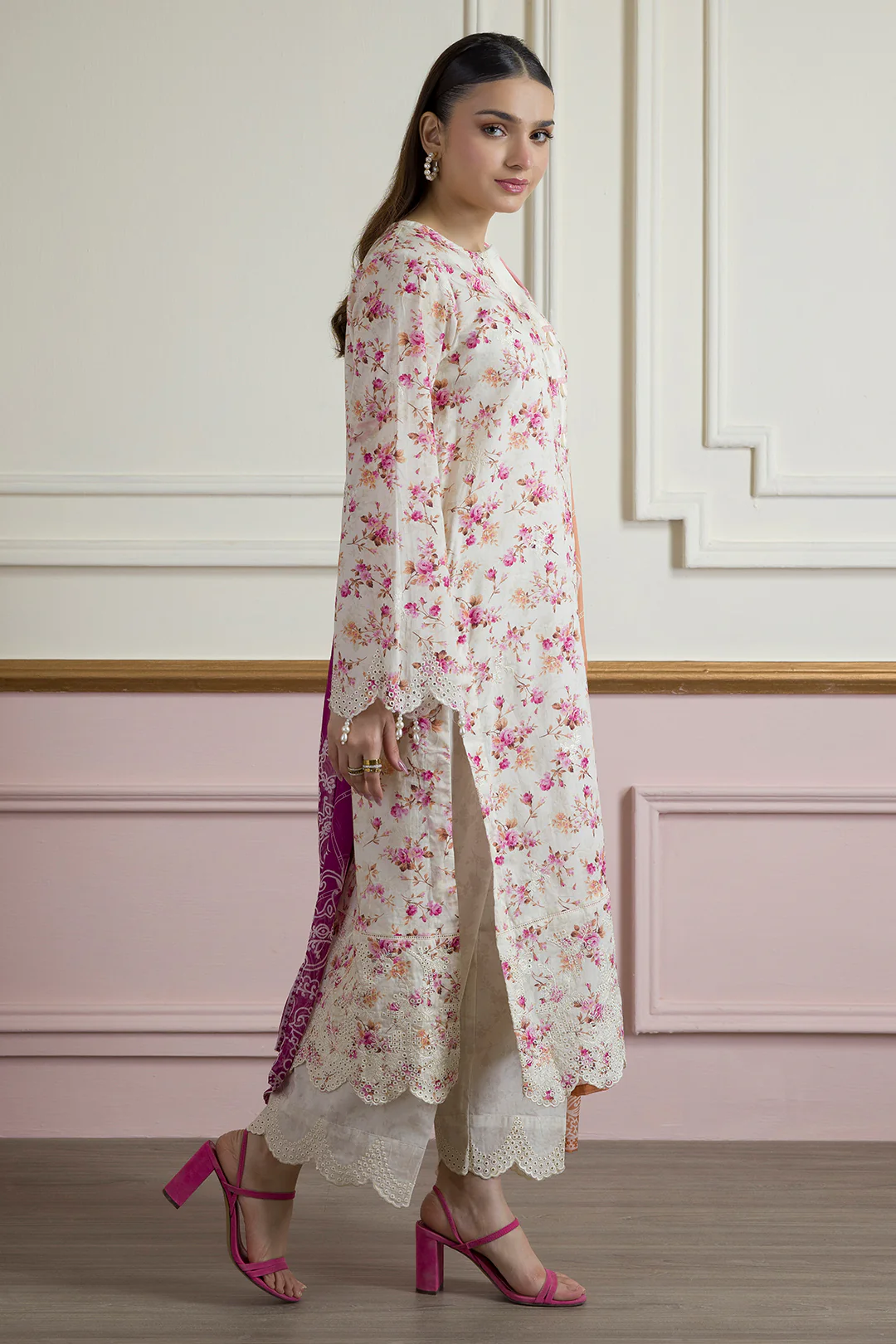Embroidered Kurta Dupatta Trouser - 2608 - Image 7