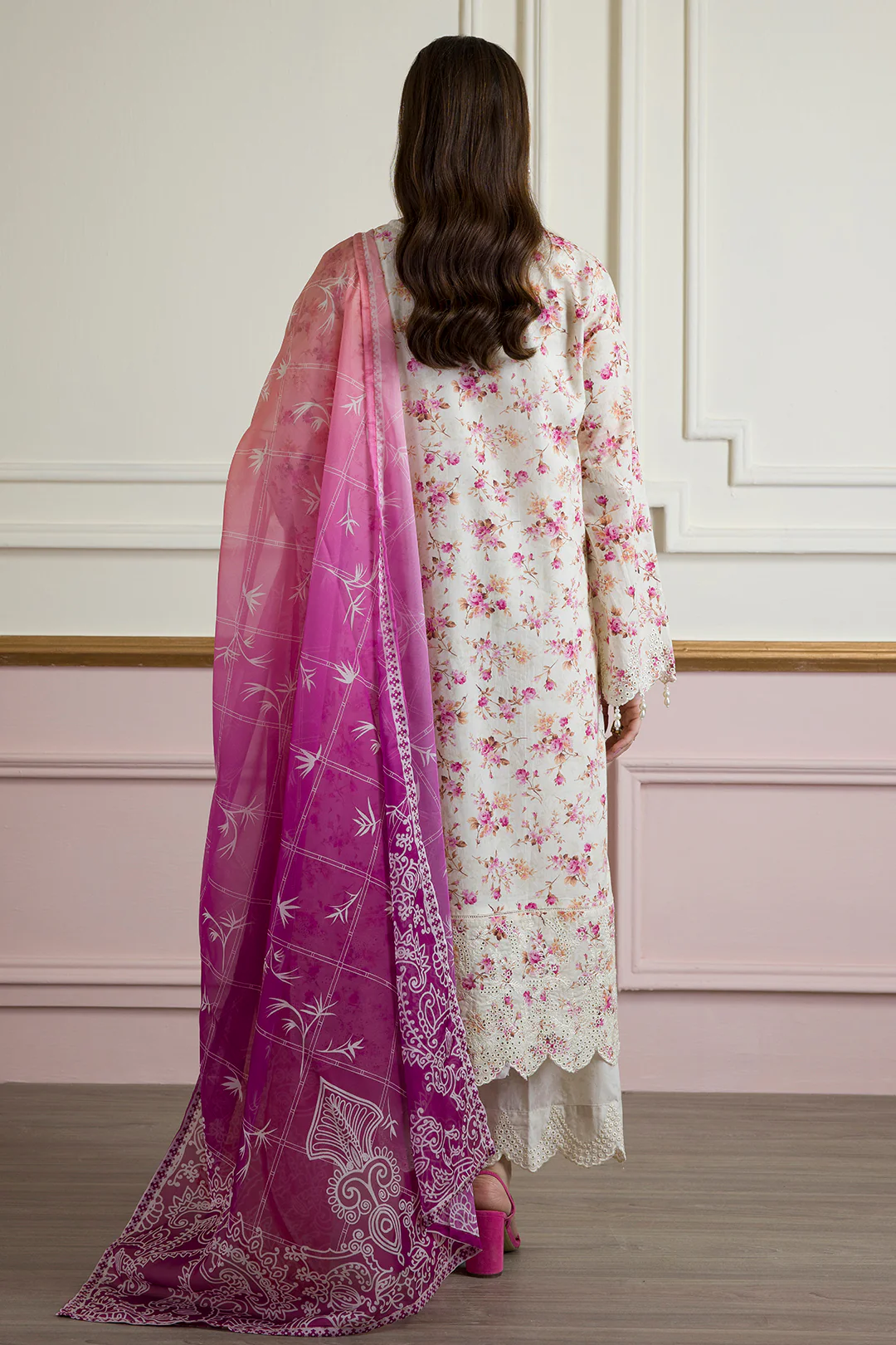 Embroidered Kurta Dupatta Trouser - 2608 - Image 8