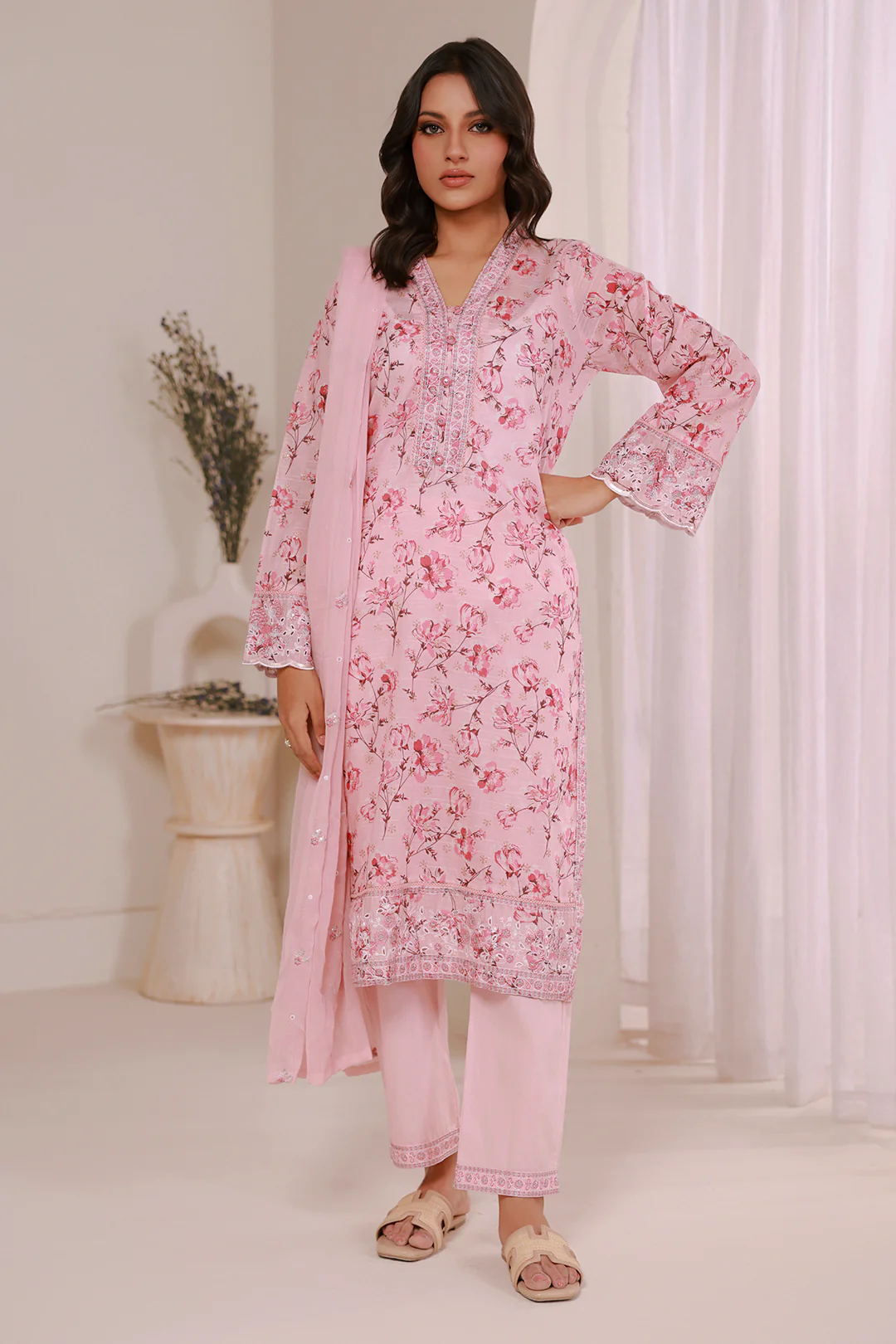 Embroidered Kurta Dupatta Trouser - 2632
