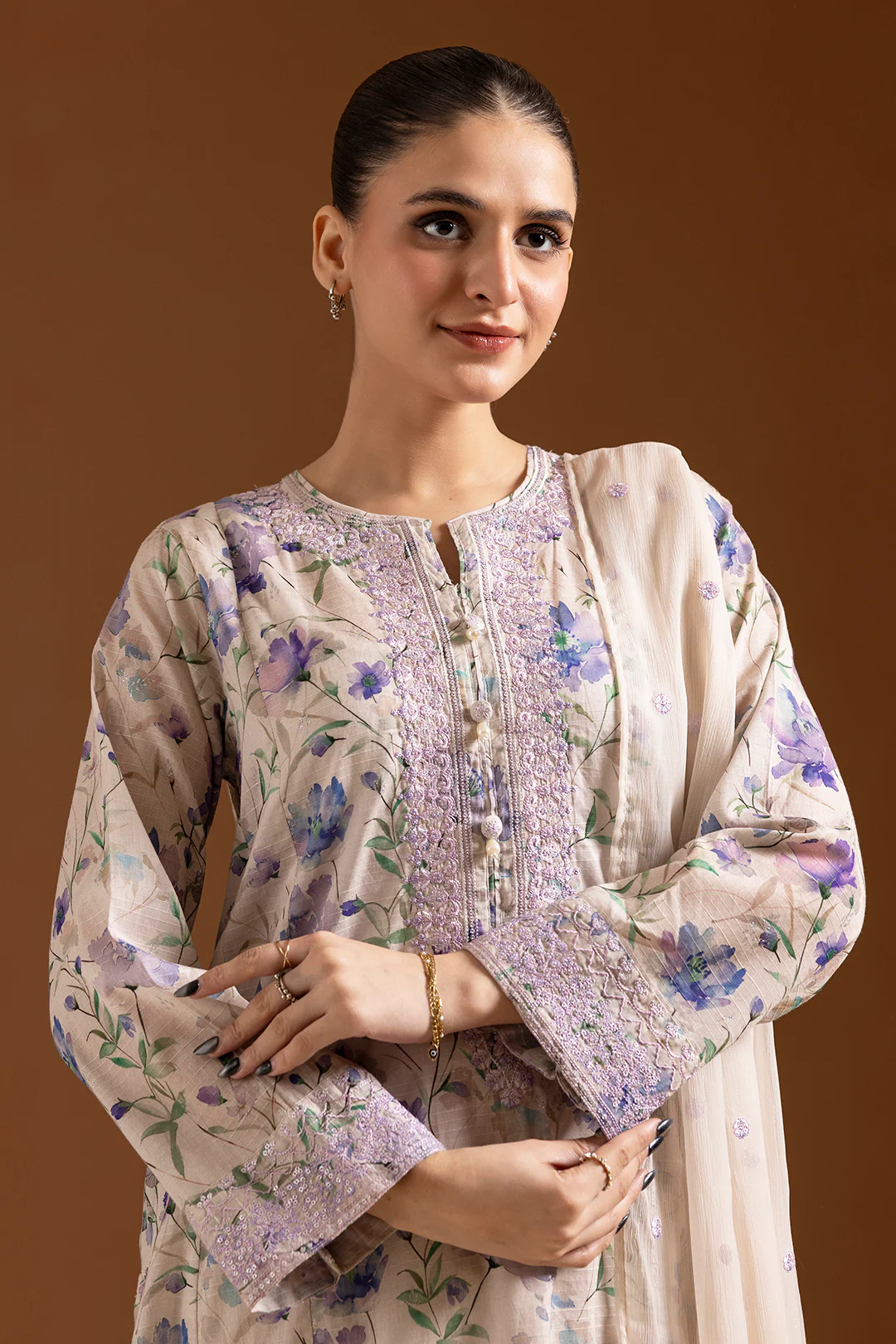 Embroidered Kurta Dupatta Trouser - 2639 - Image 4