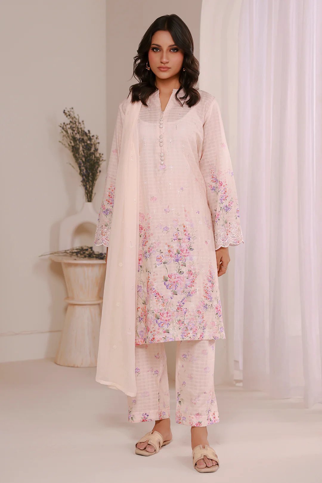 Embroidered Kurta Dupatta Trouser - 2643