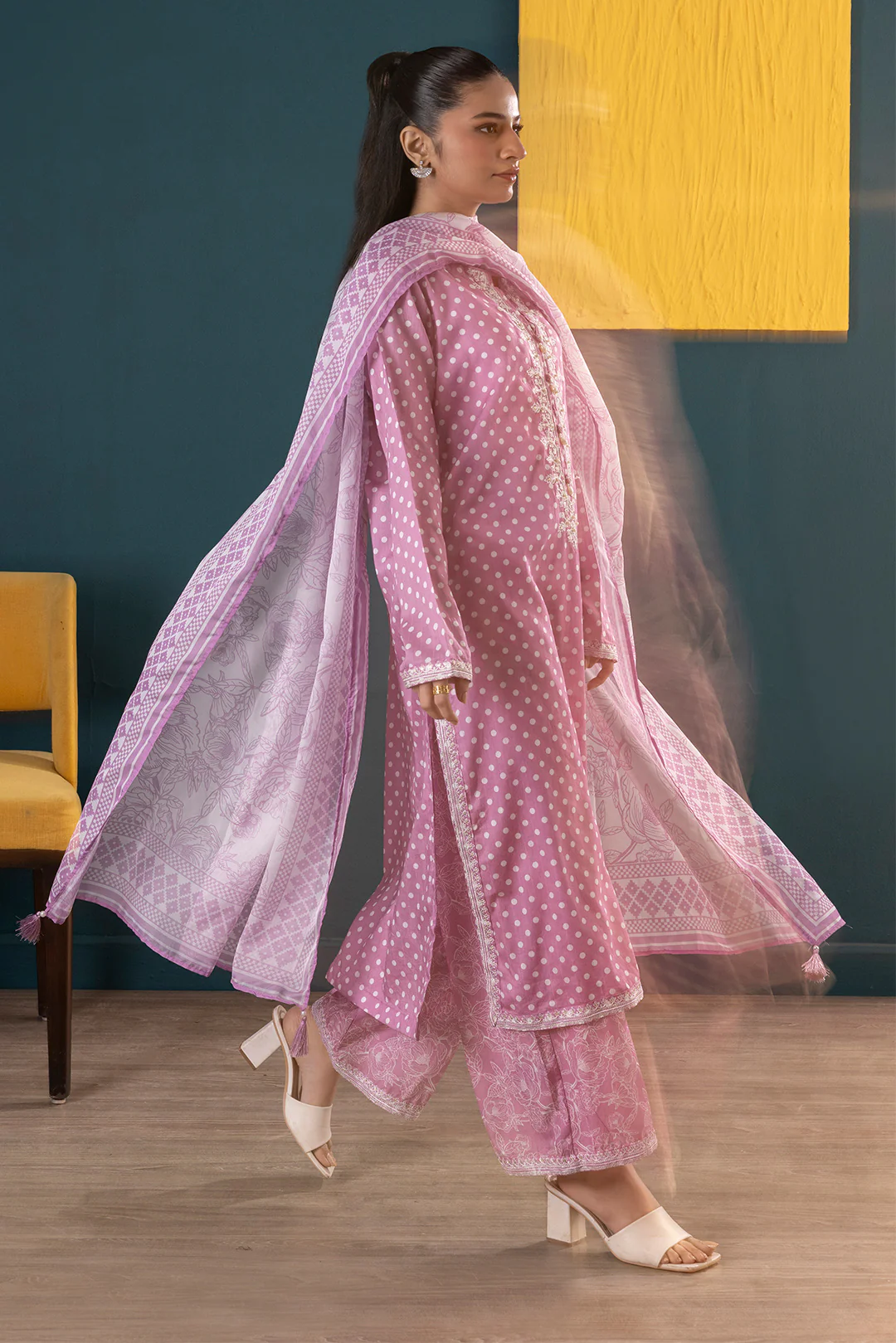 Embroidered Kurta Dupatta Trouser - 2645 - Image 10