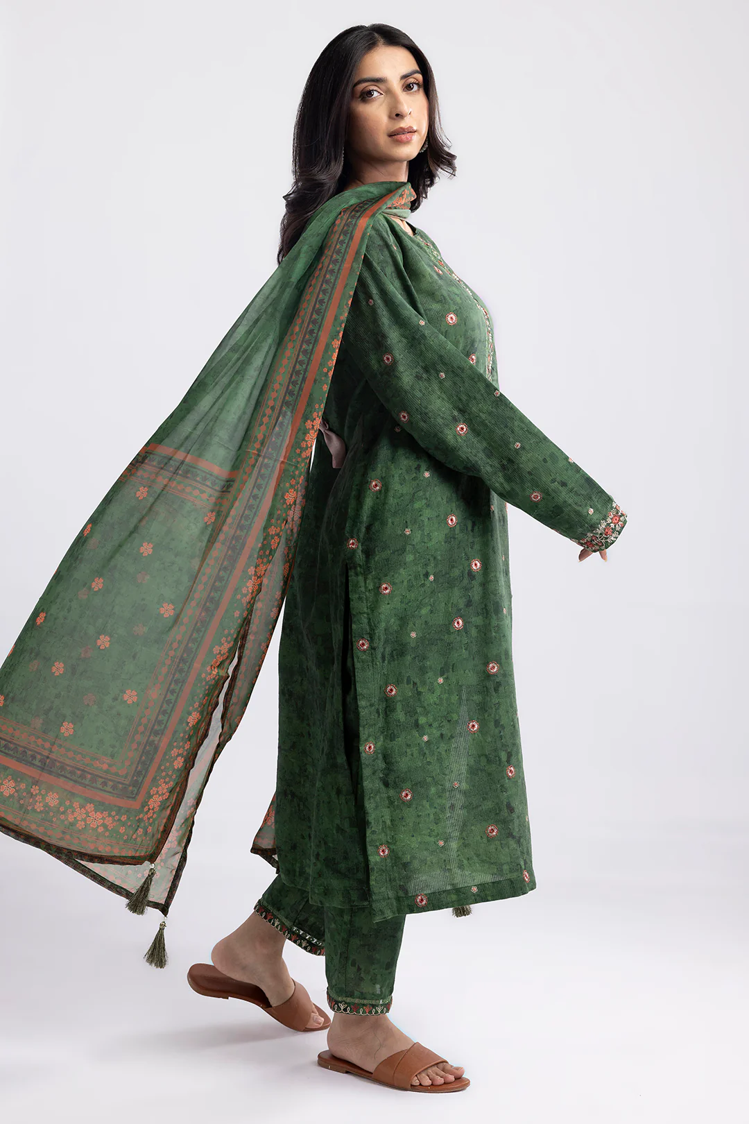 Embroidered Kurta Dupatta Trouser - 2648 - Image 6