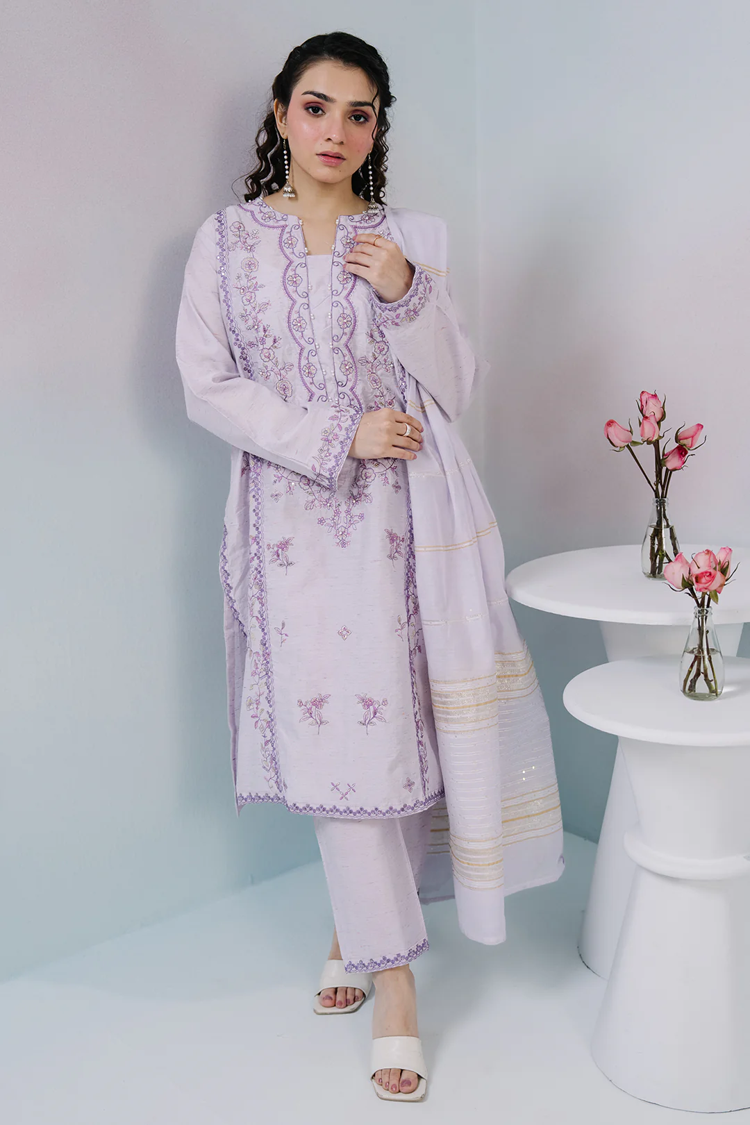 Embroidered Kurta Dupatta Trouser - 2651 - Image 3