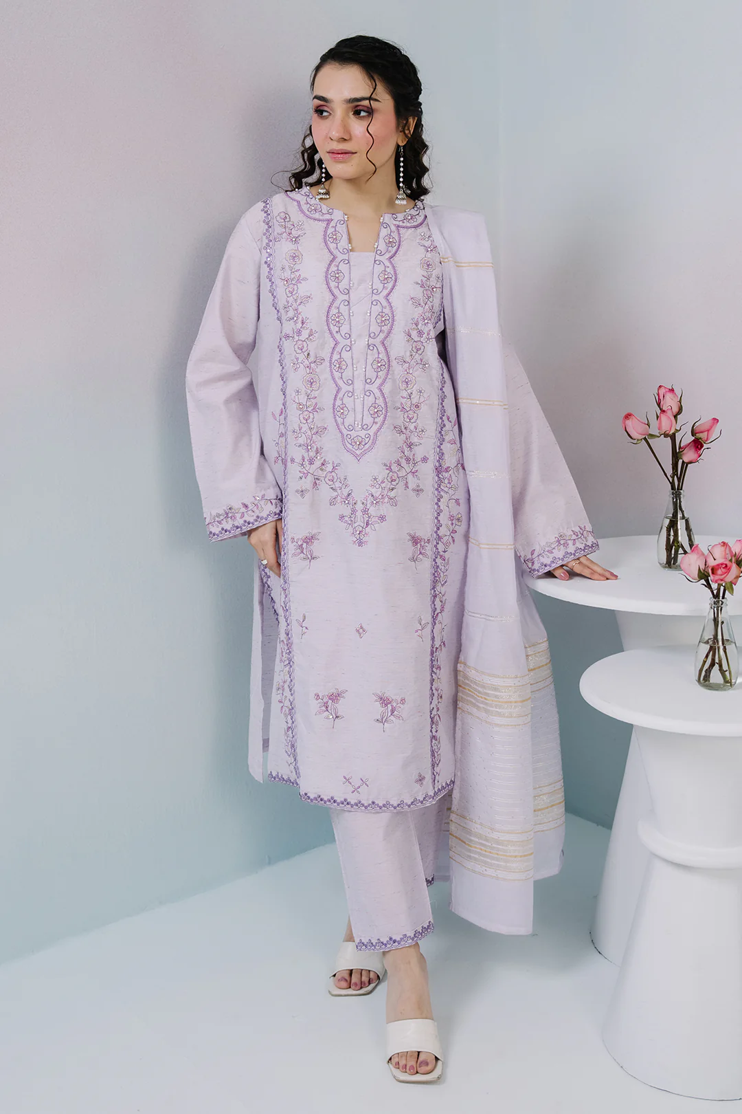 Embroidered Kurta Dupatta Trouser - 2651 - Image 4