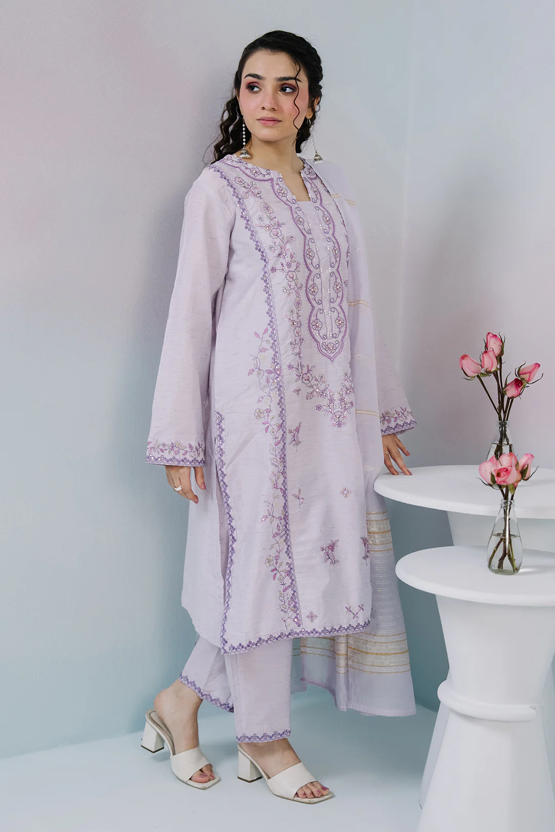 Embroidered Kurta Dupatta Trouser - 2651 - Image 7