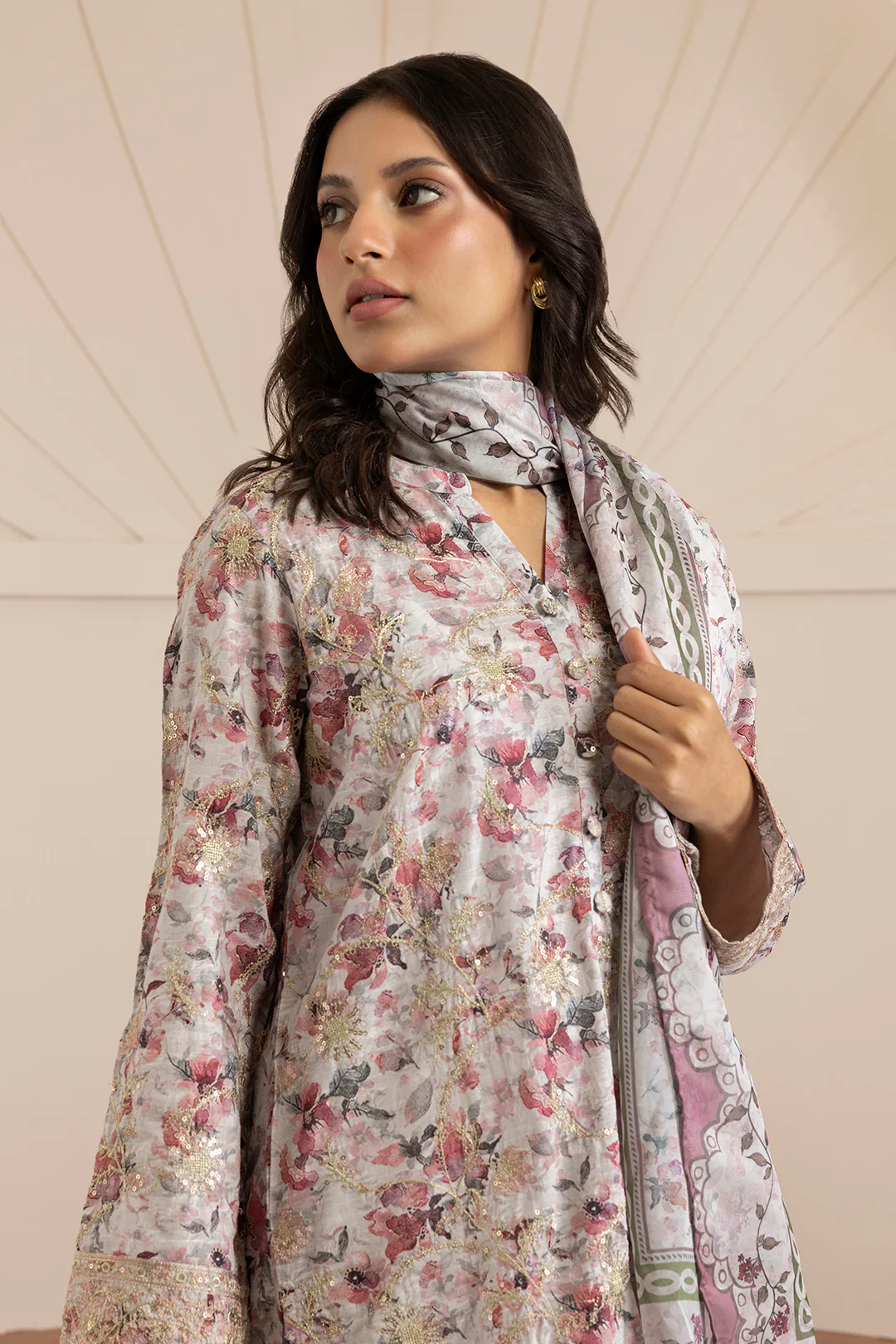 Embroidered Kurta Dupatta Trouser - 2653 - Image 4