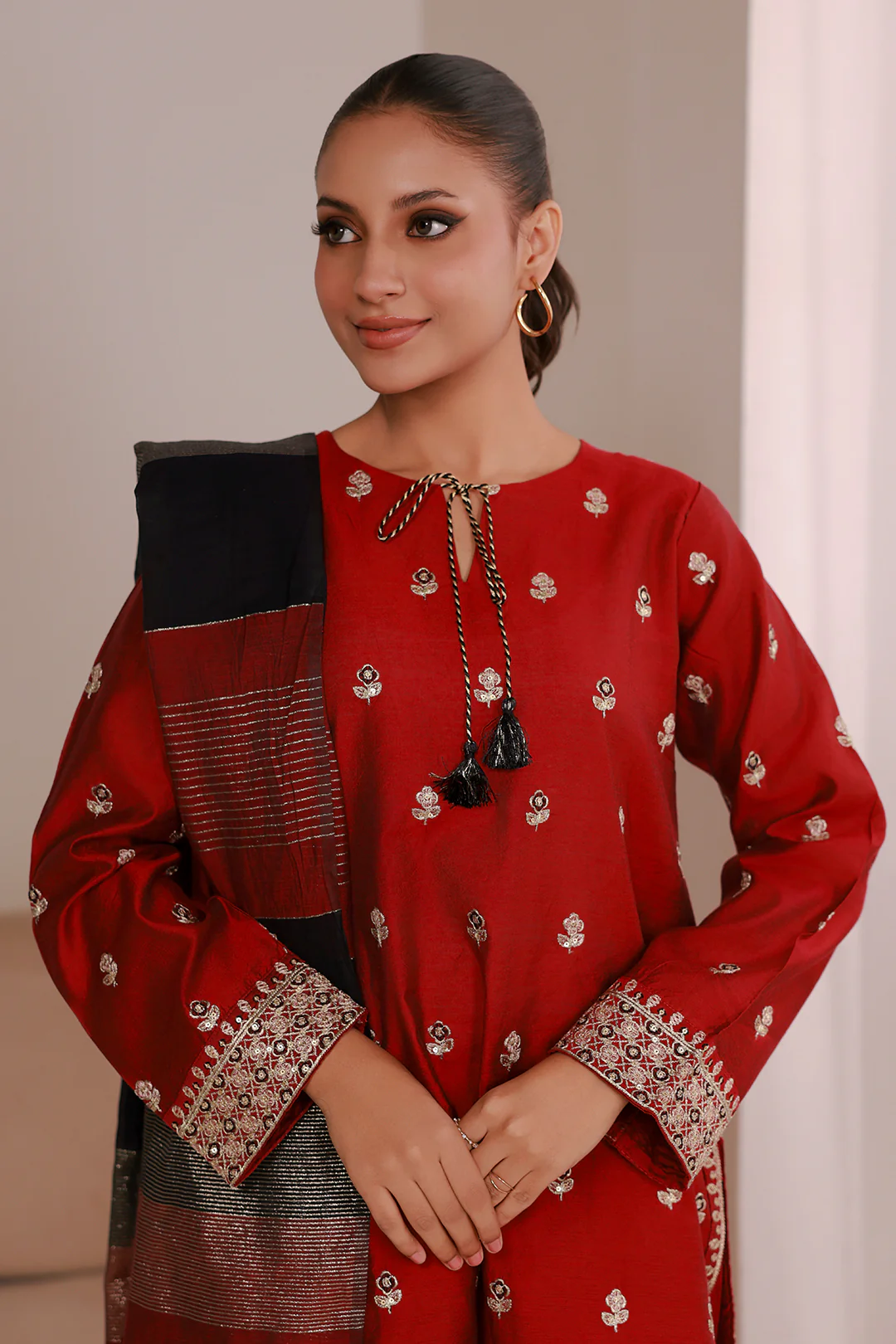 Embroidered Kurta Dupatta Trouser - 2663 - Image 2