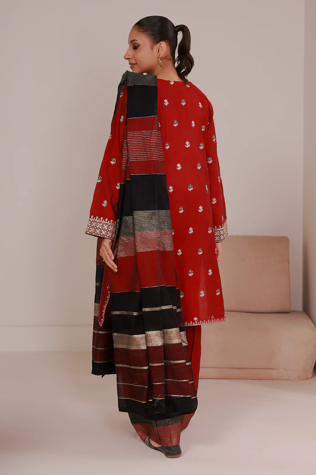 Embroidered Kurta Dupatta Trouser - 2663 - Image 6