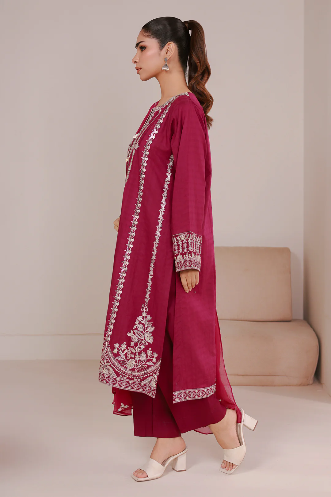 Embroidered Kurta Dupatta Trouser - 2690 - Image 4