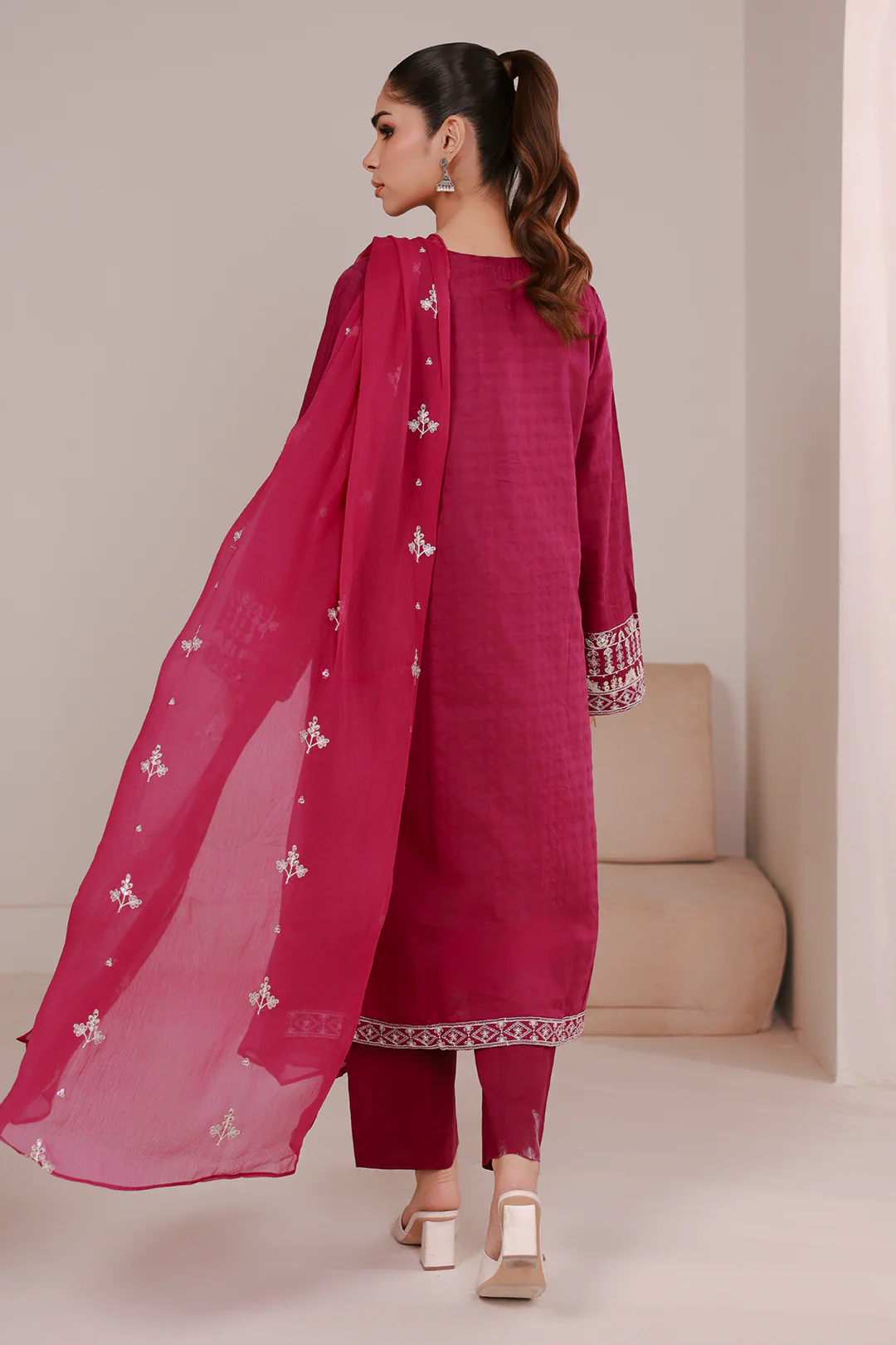 Embroidered Kurta Dupatta Trouser - 2690 - Image 5