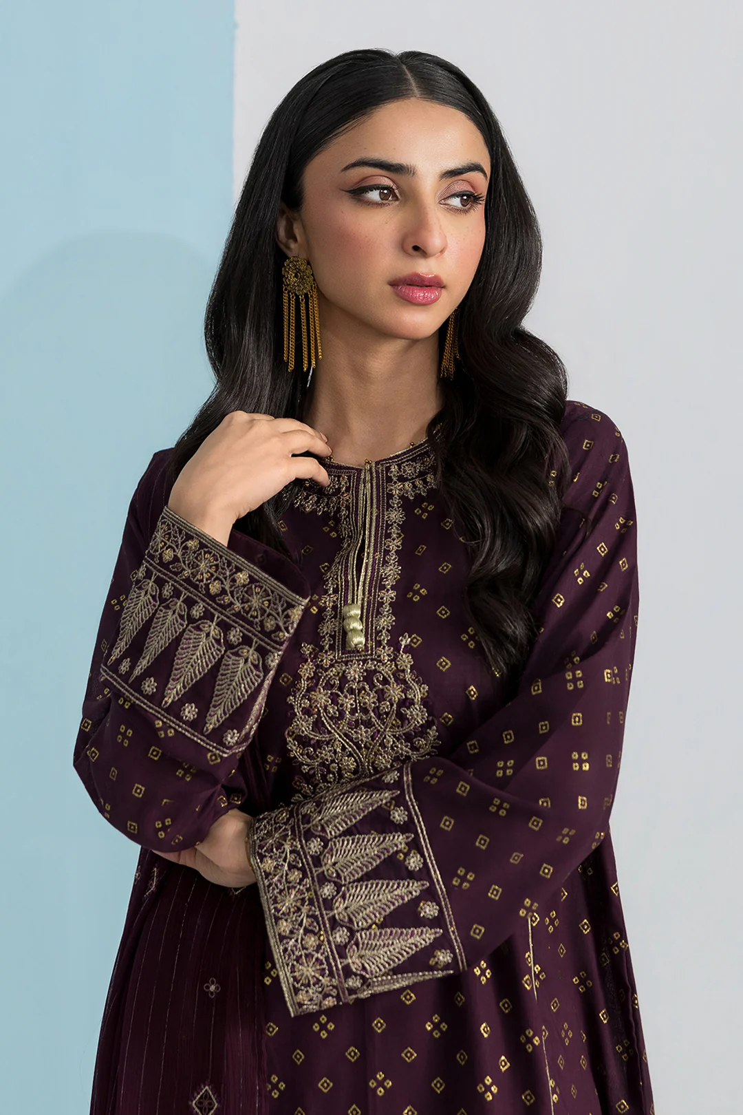 Embroidered Kurta Dupatta Trouser - 2691 - Image 4