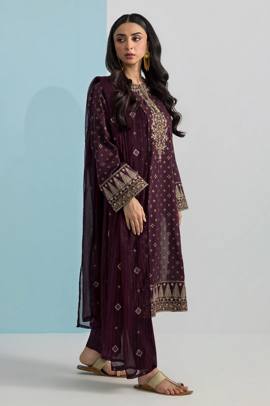 Embroidered Kurta Dupatta Trouser - 2691 - Image 9