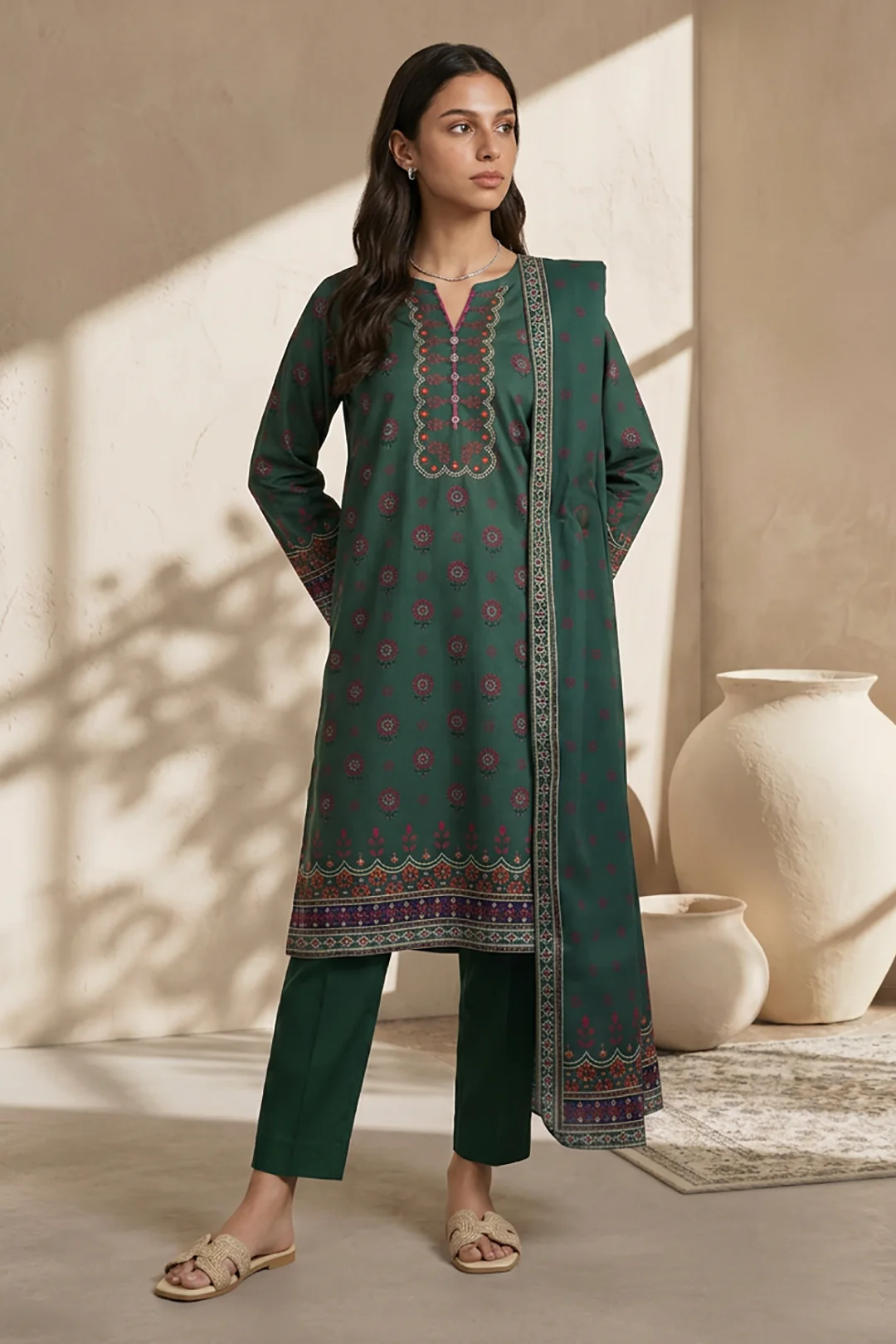 Kurta Dupatta Trouser - 2140 - Image 3