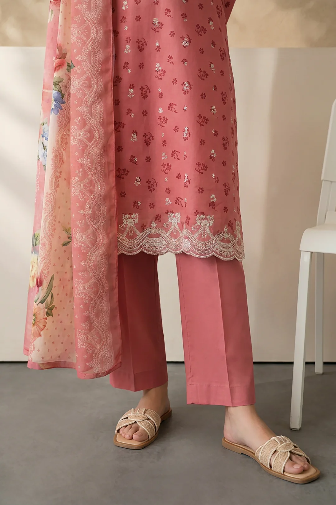 Embroidered Kurta Dupatta Trouser - 2209 - Image 4