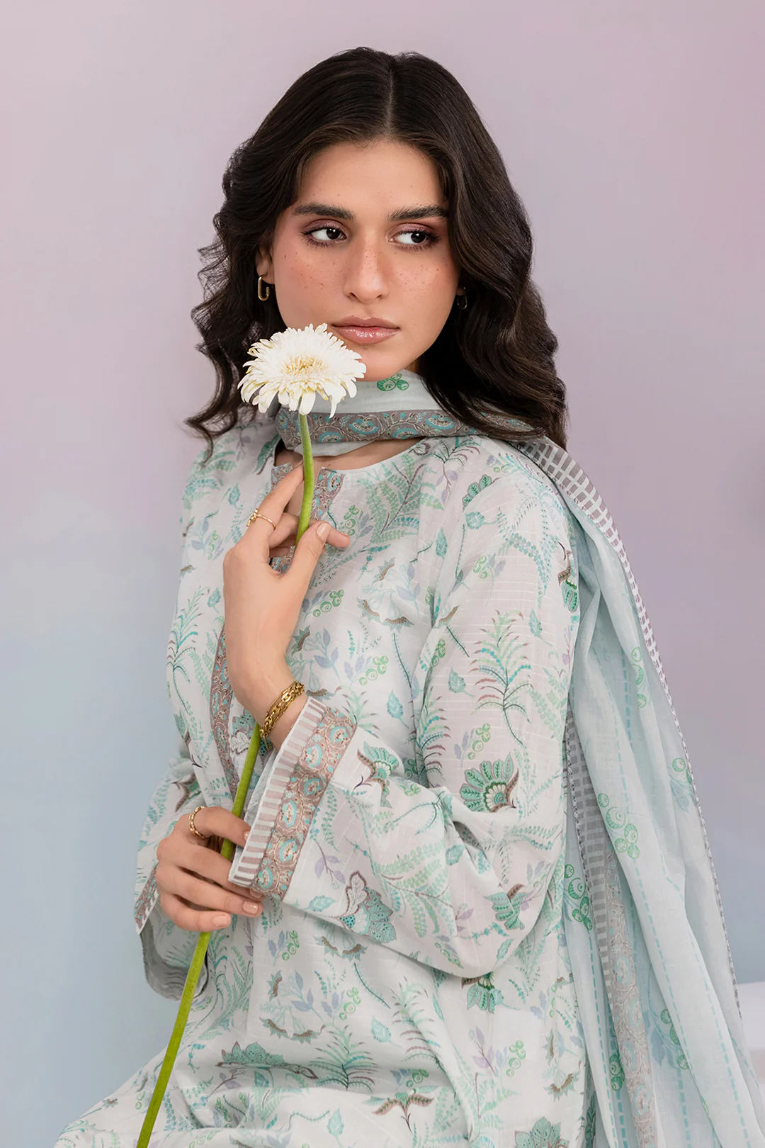 Embroidered Kurta Dupatta Trouser - 2984 - Image 2