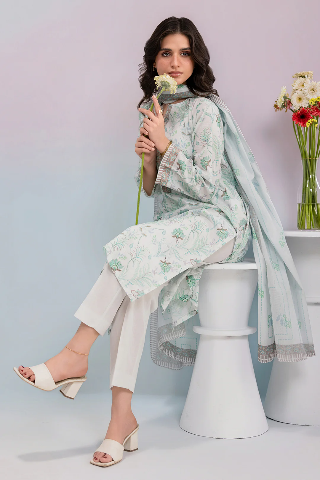 Embroidered Kurta Dupatta Trouser - 2984 - Image 5