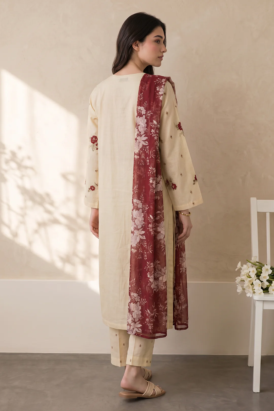 Embroidered Kurta Dupatta Trouser - 3220 - Image 6