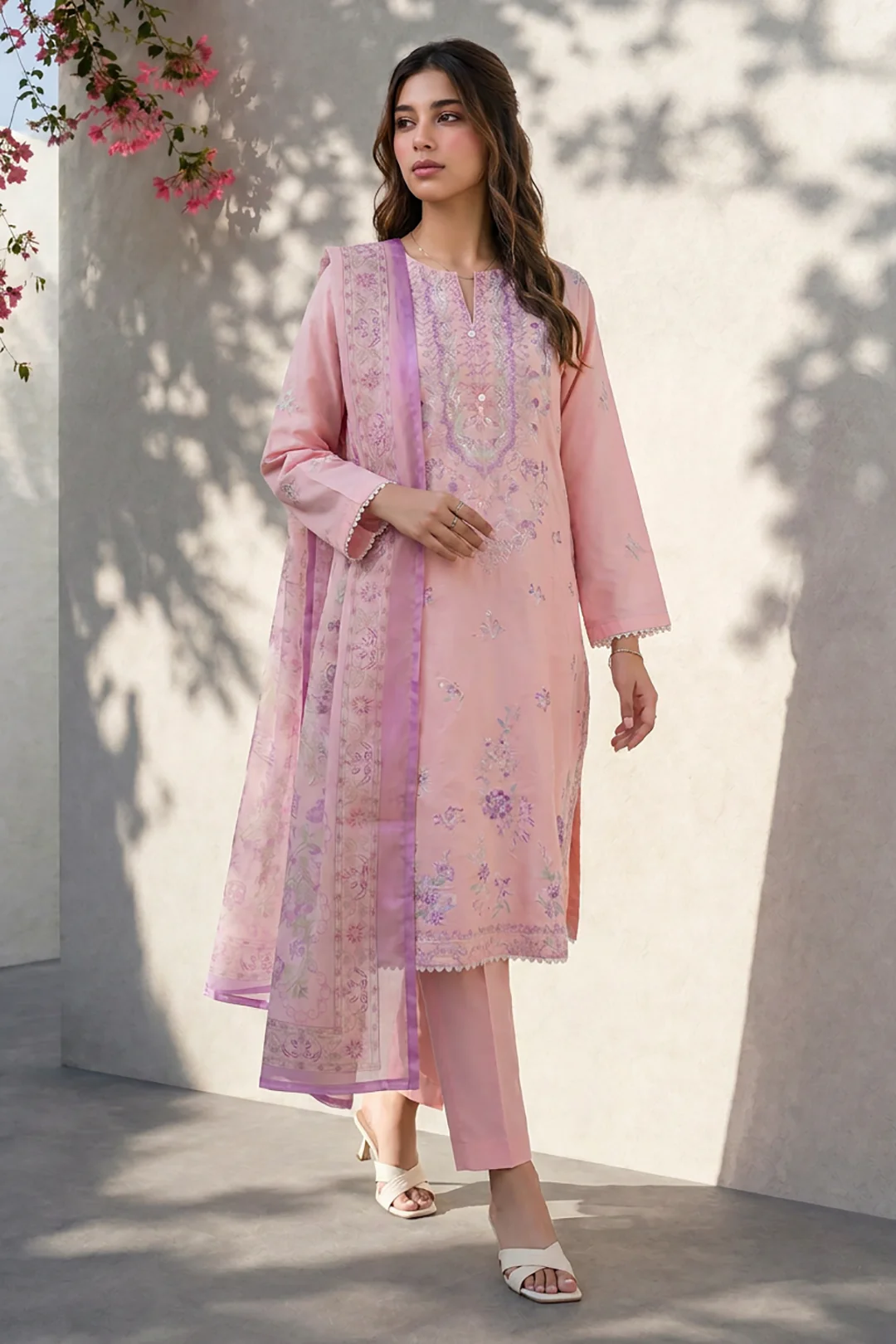 Embroidered Kurta Dupatta Trouser - 3222 - Image 3