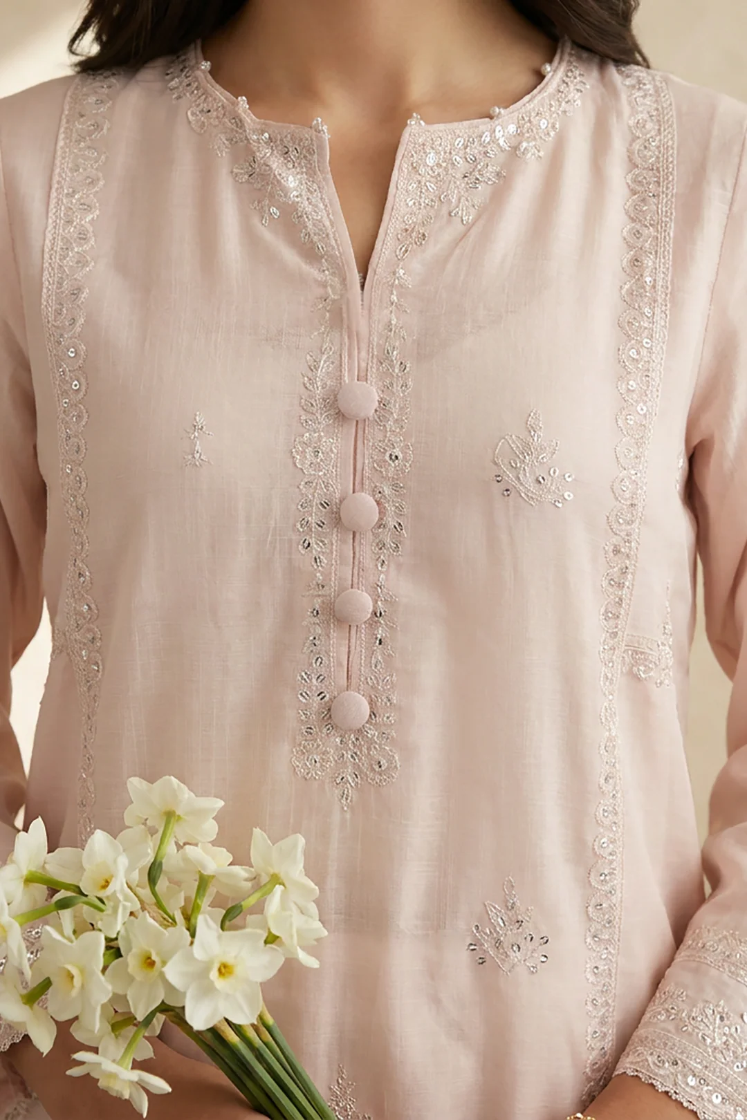 Embroidered Kurta Dupatta Trouser - 3223 - Image 3