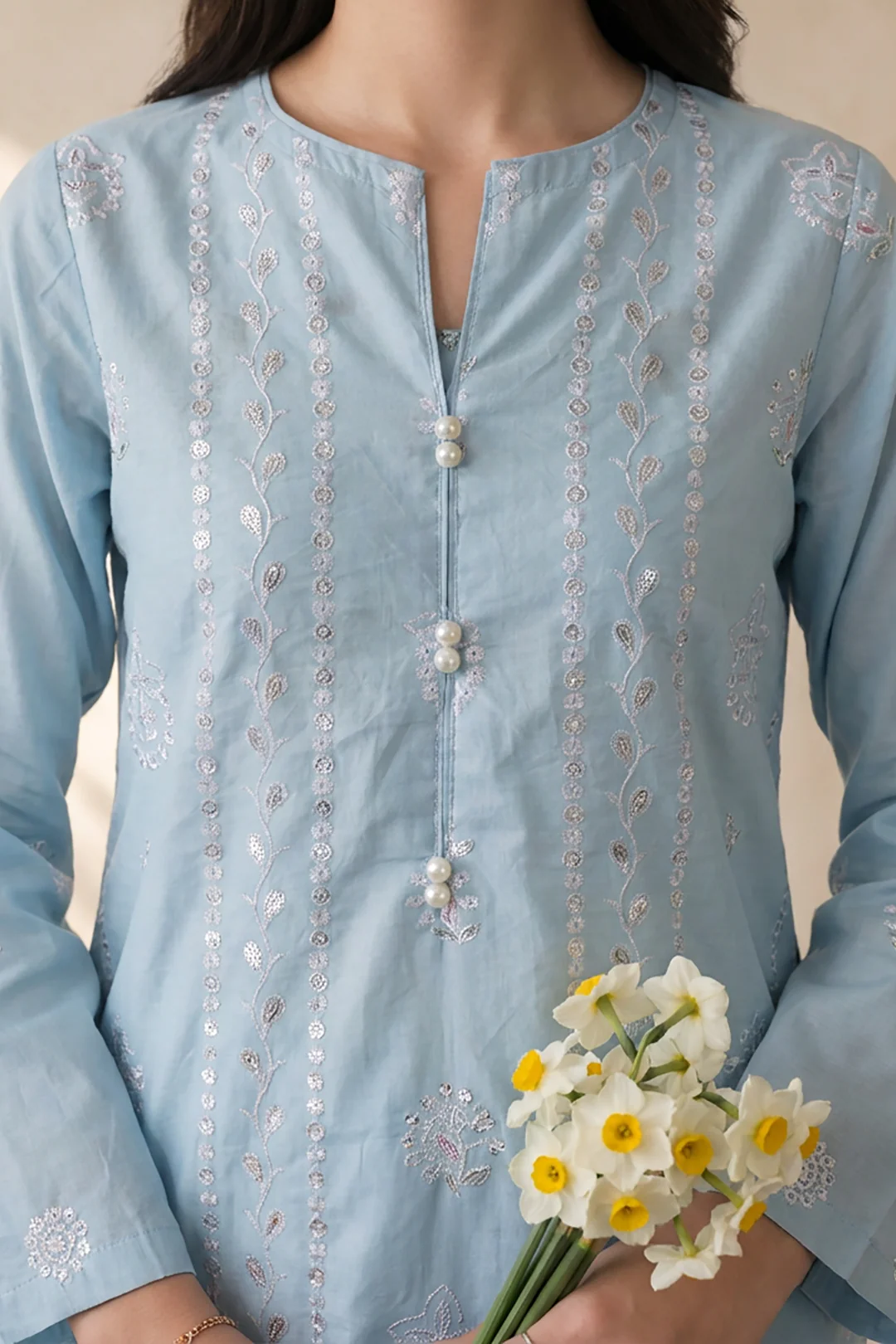 Embroidered Kurta Dupatta Trouser - 3260 - Image 3