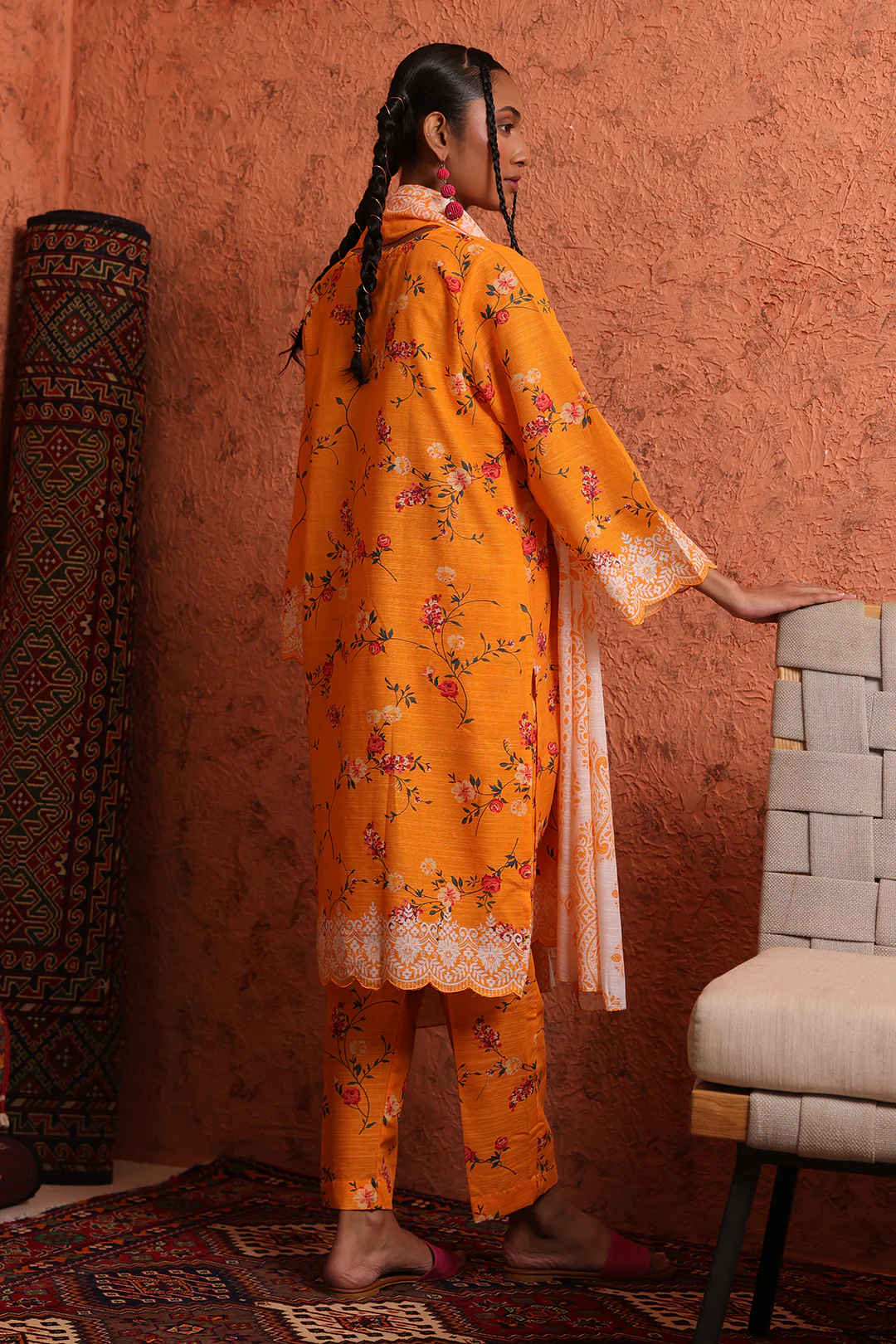 Embroidered Kurta Dupatta Trouser - 1544 - Image 5