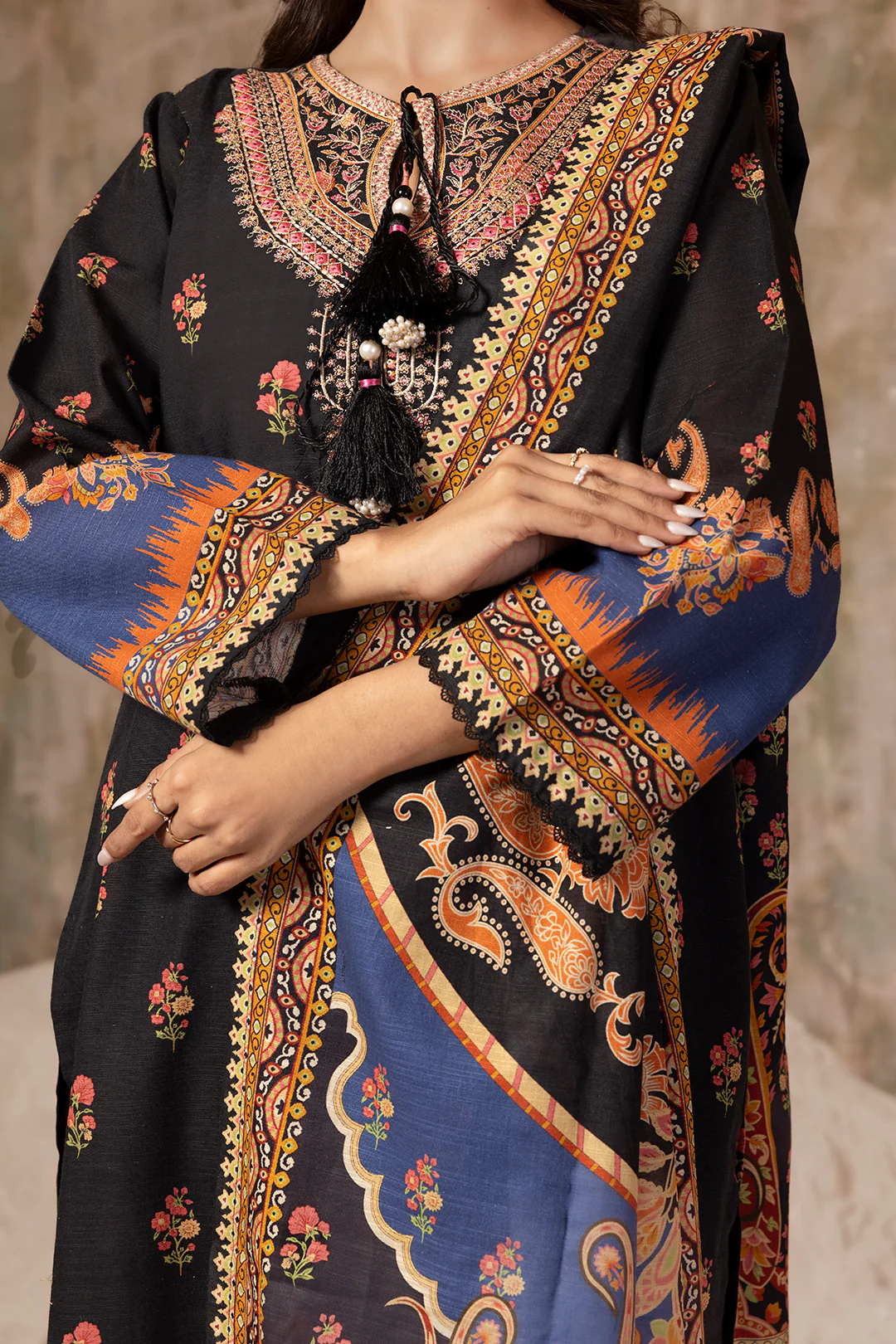 Embroidered Kurta Dupatta Trouser - 3118 - Image 7
