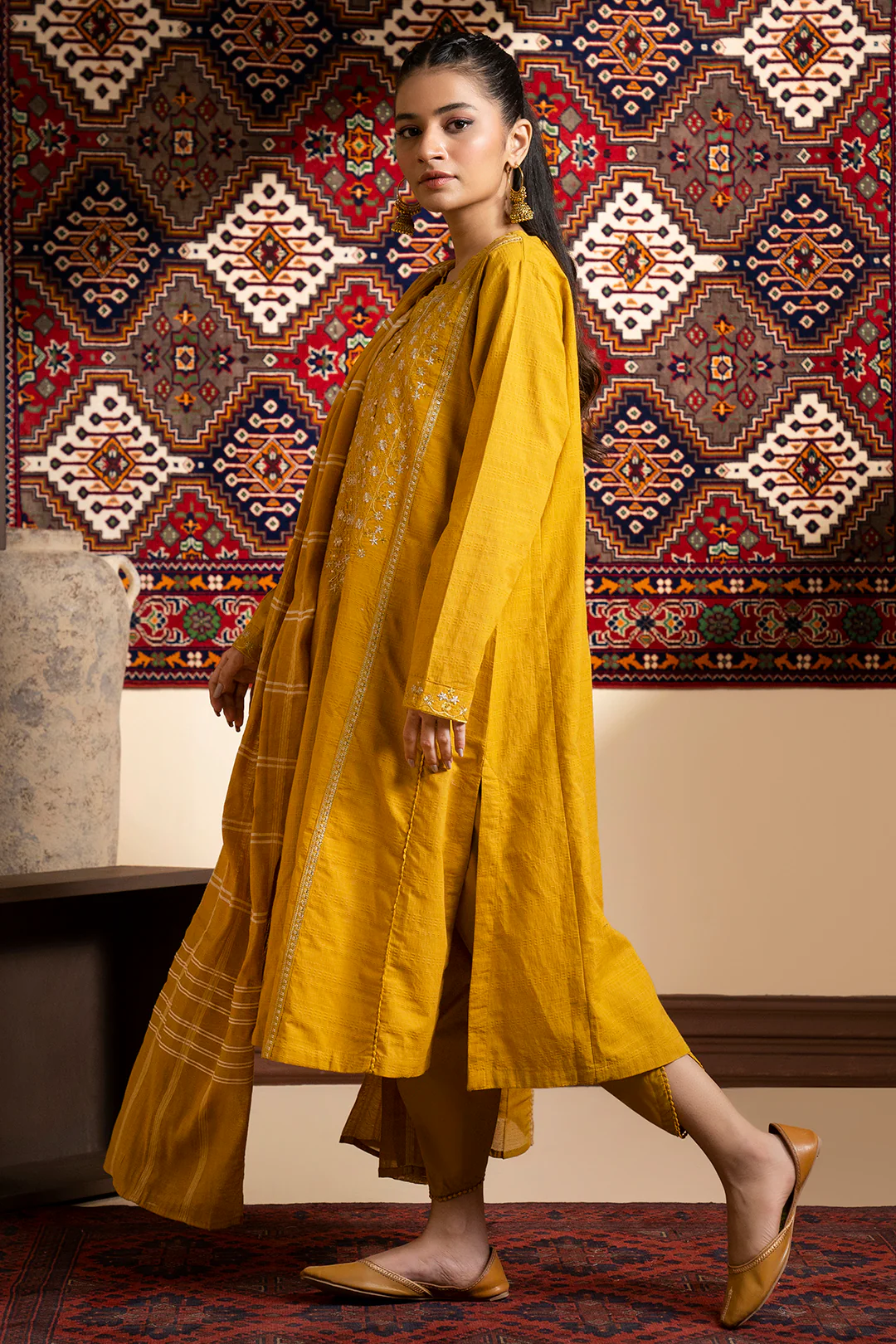 Embroidered Kurta Dupatta Trouser - 3354 - Image 8