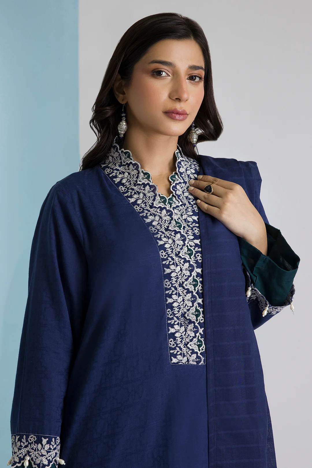 Embroidered Kurta Dupatta Trouser - 3355 - Image 2