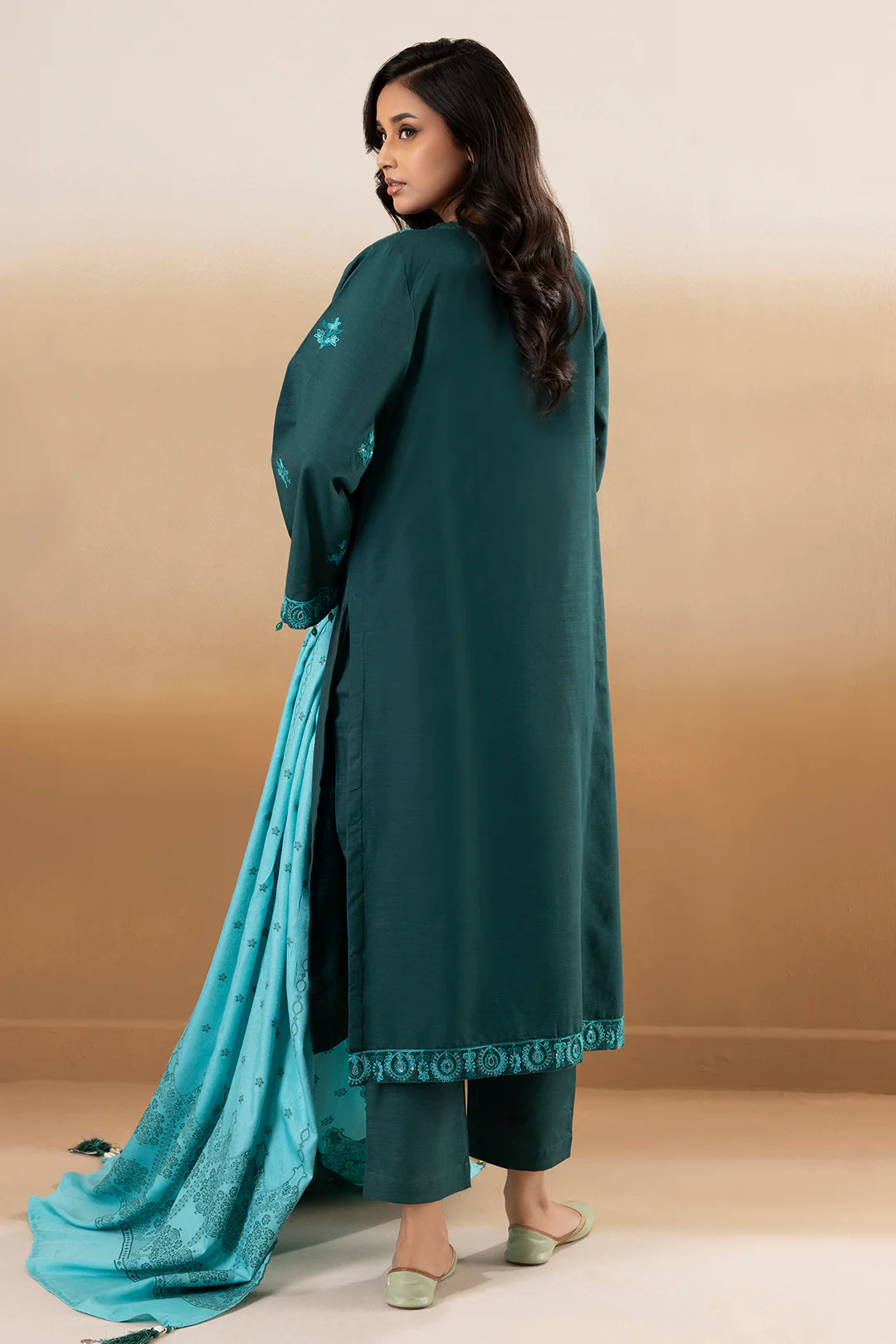 Embroidered Kurta Dupatta Trouser - 3378 - Image 8