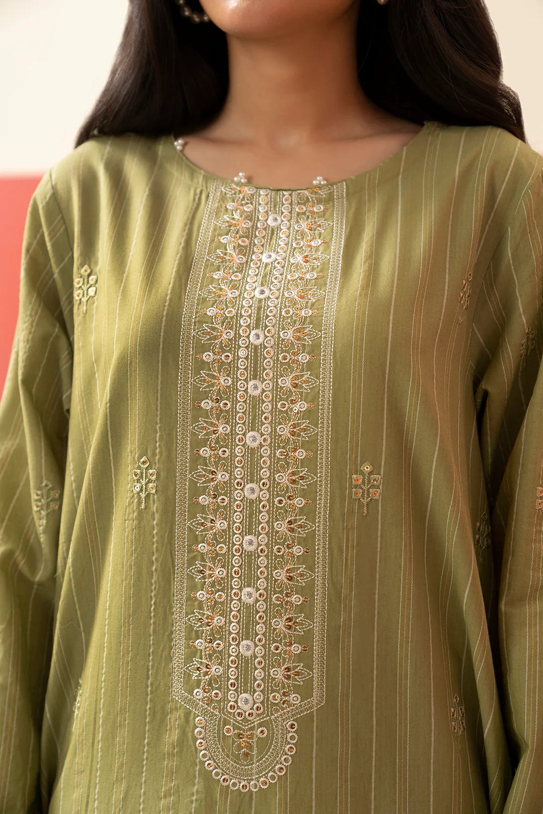 Embroidered Kurta Dupatta Trouser - 3388 - Image 3