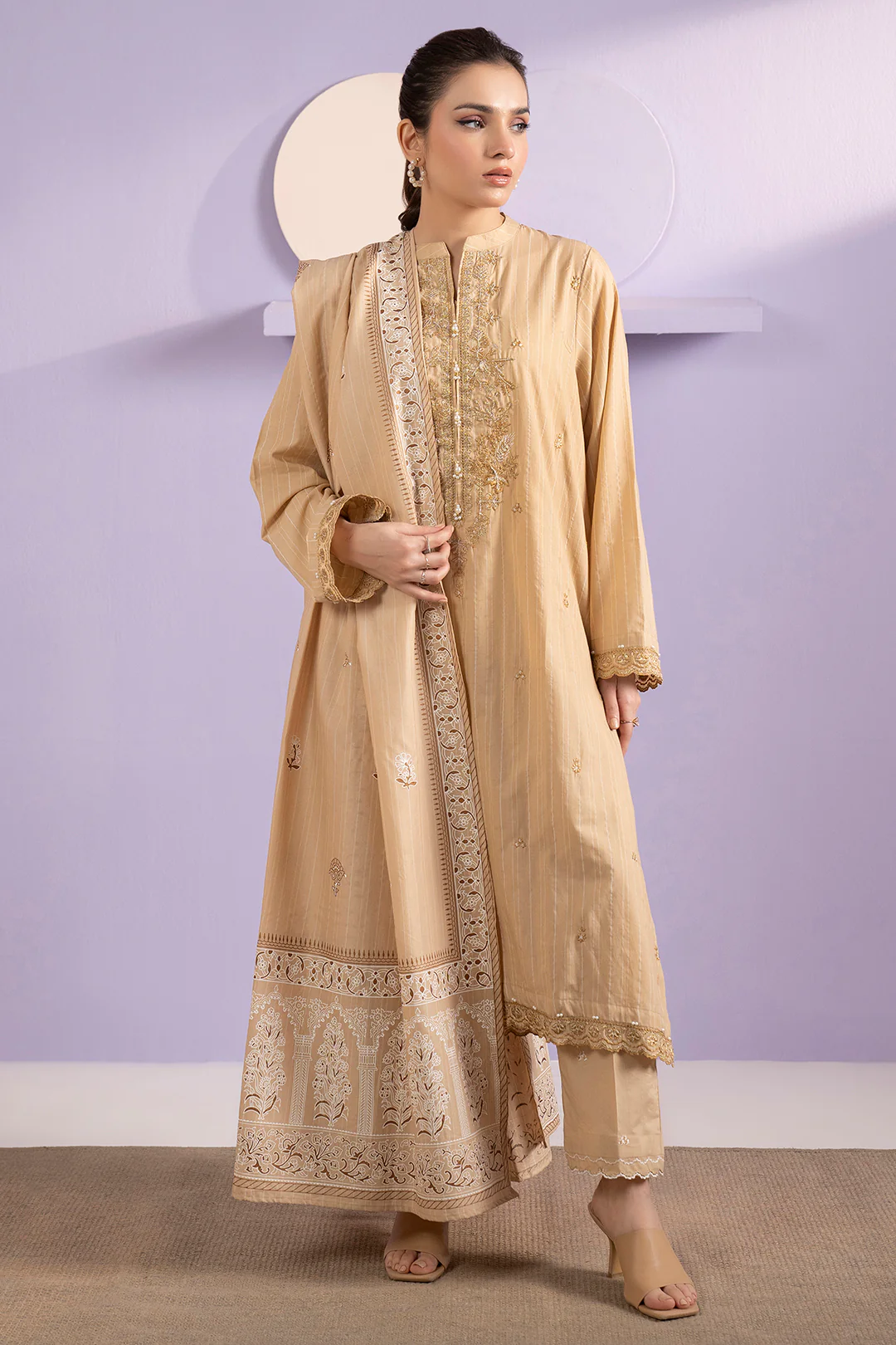 Embroidered Kurta Dupatta Trouser - 3392 - Image 7