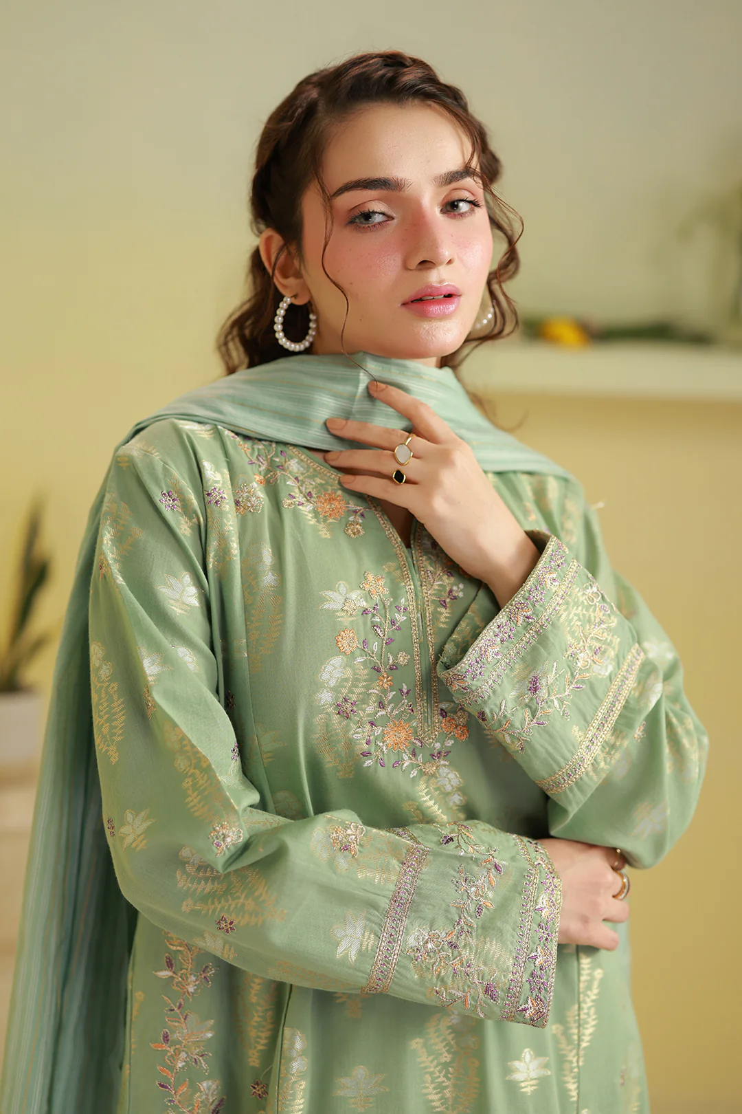 Embroidered Kurta Dupatta Trouser - 2525 - Image 2