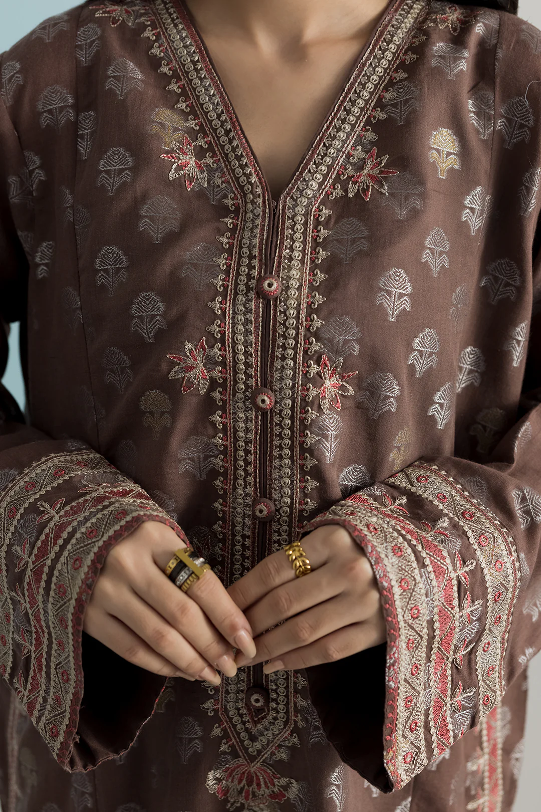 Embroidered Kurta Dupatta Trouser - 2534 - Image 5