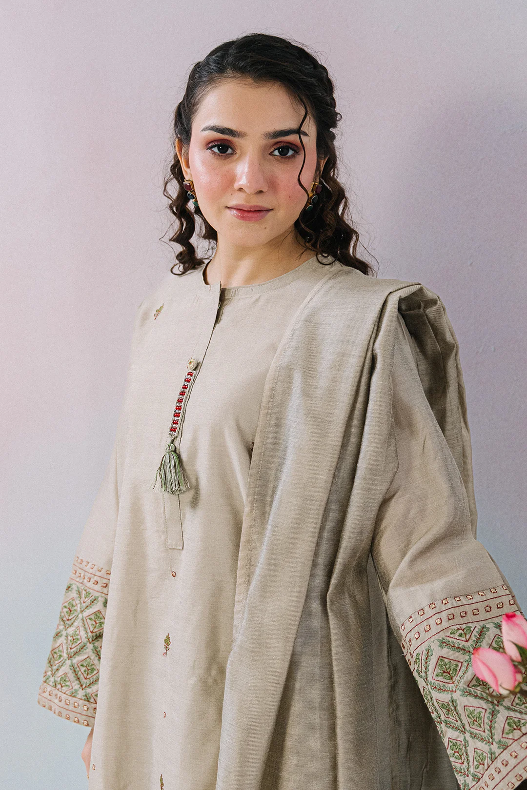Embroidered Kurta Dupatta Trouser - 2541 - Image 2