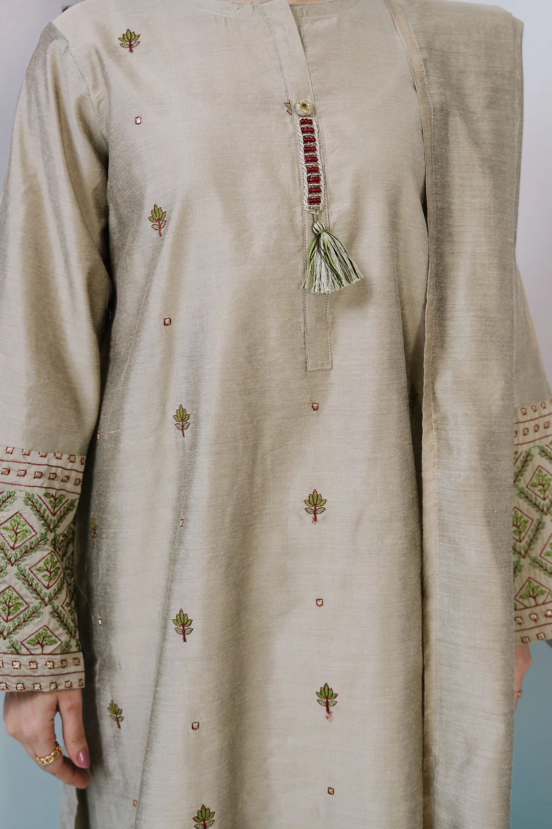 Embroidered Kurta Dupatta Trouser - 2541 - Image 4