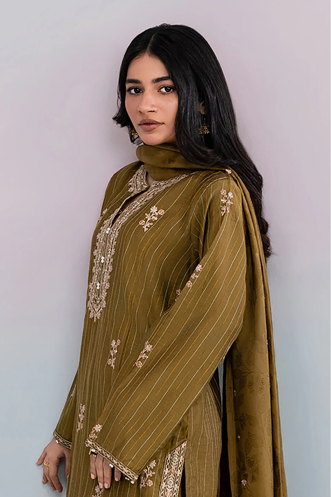 Embroidered Kurta Dupatta Trouser - 2561 - Image 2
