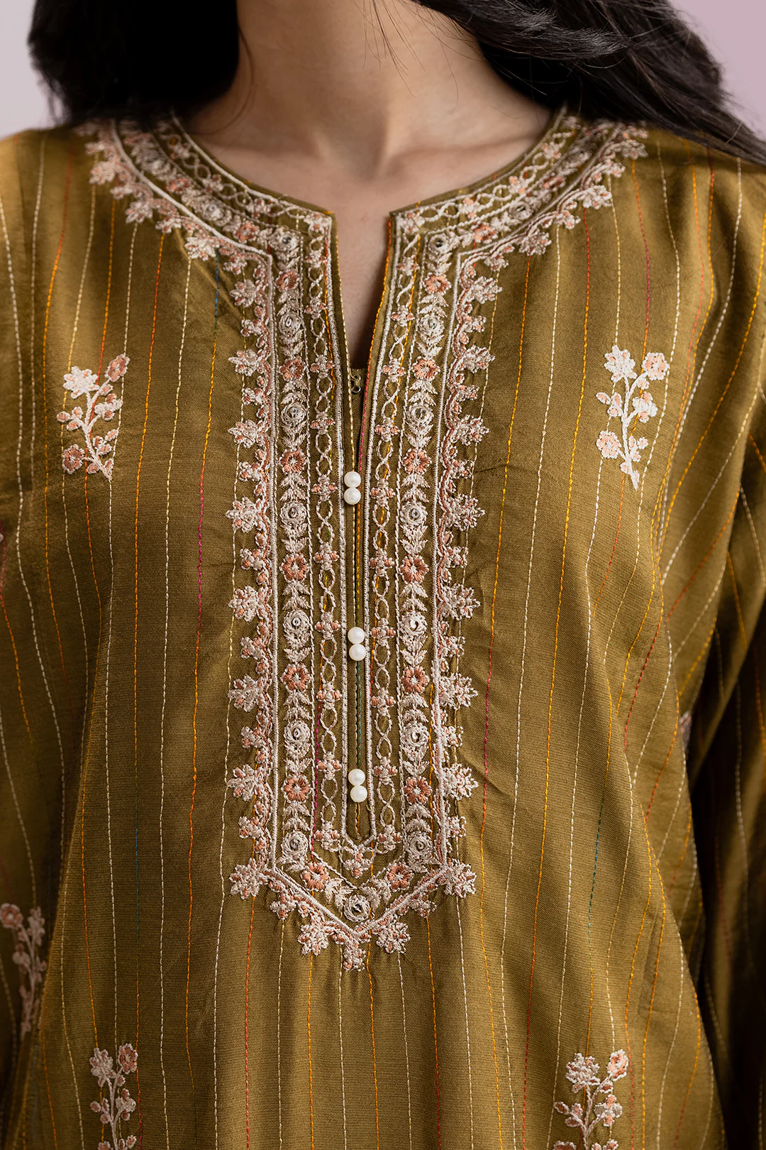Embroidered Kurta Dupatta Trouser - 2561 - Image 3