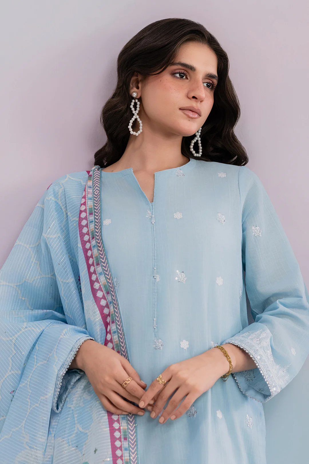 Embroidered Kurta Dupatta Trouser - 2577 - Image 3