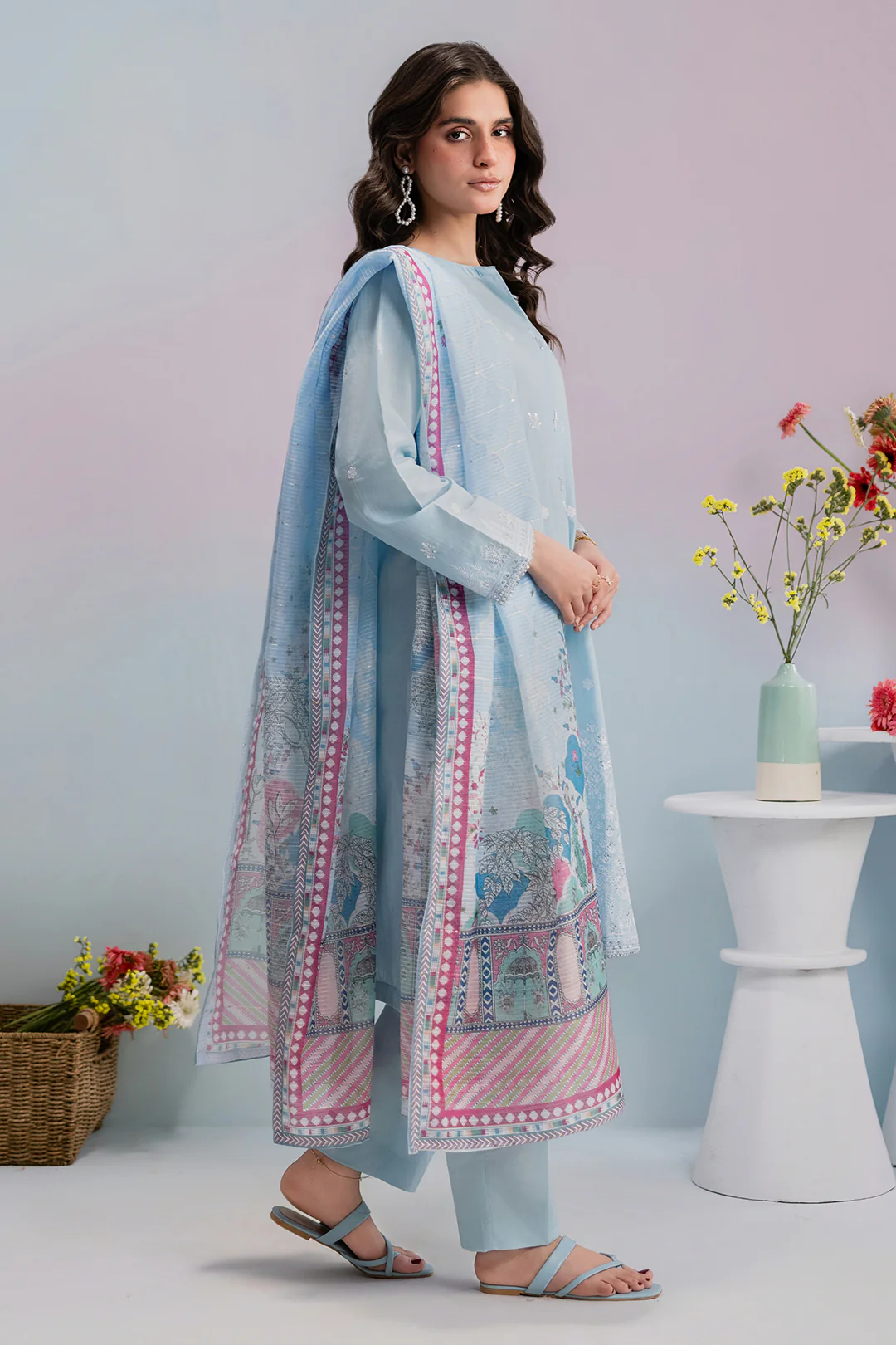 Embroidered Kurta Dupatta Trouser - 2577 - Image 6