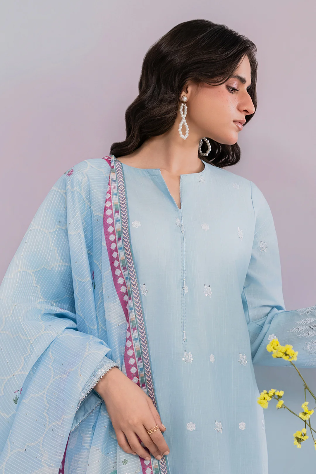 Embroidered Kurta Dupatta Trouser - 2577 - Image 7