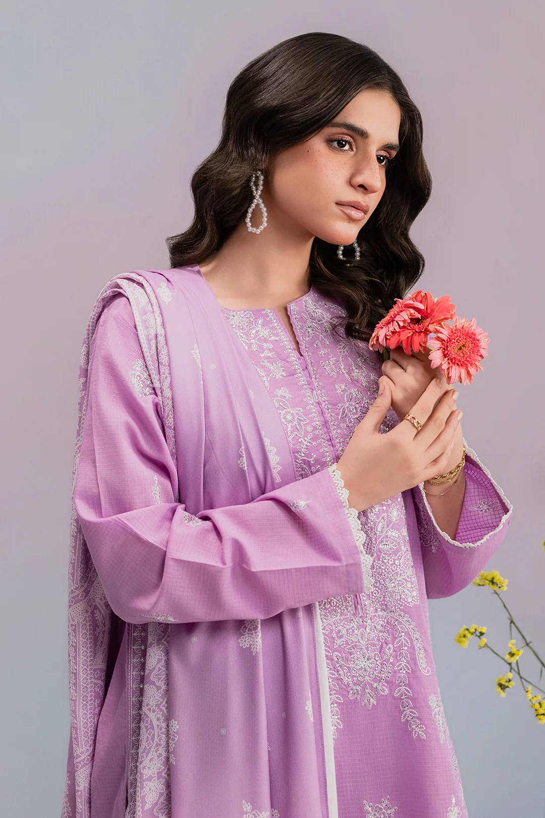 Embroidered Kurta Dupatta Trouser - 2579 - Image 2