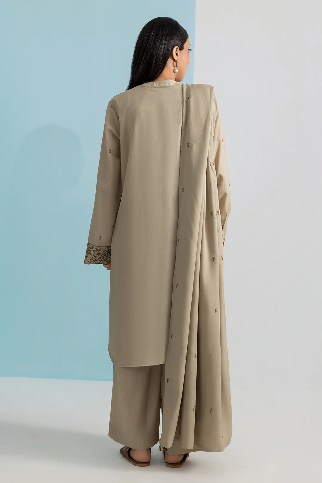 Embroidered Kurta Dupatta Trouser - 2589 - Image 9