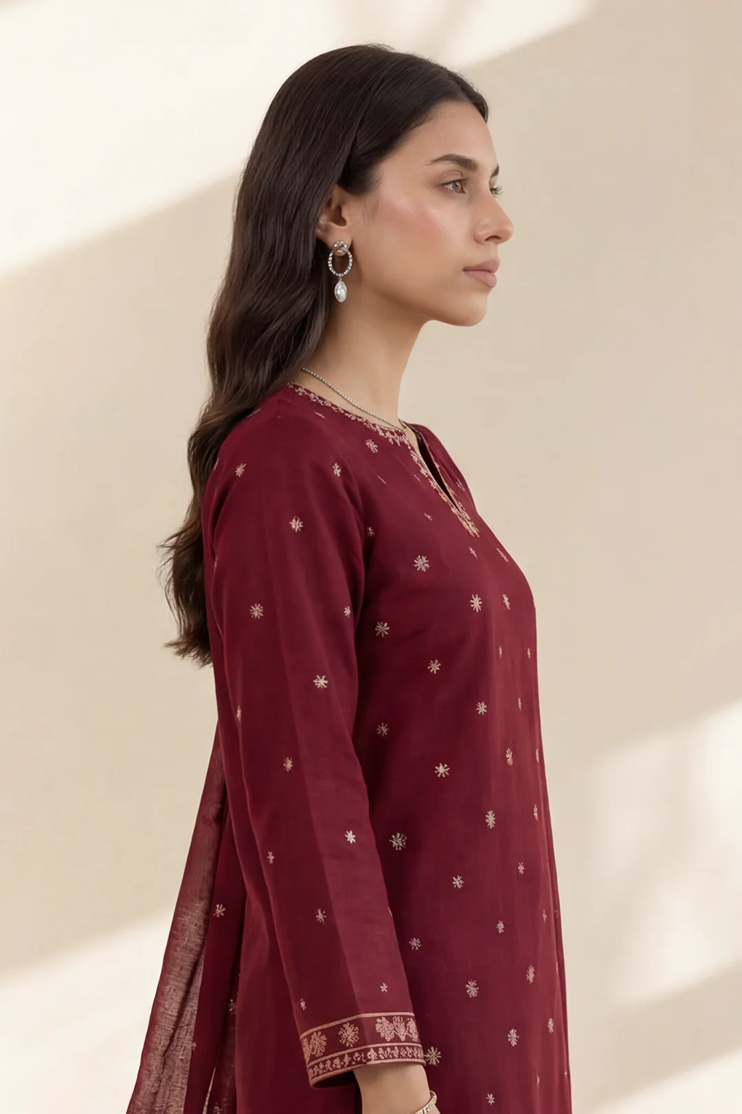 Embroidered Kurta Dupatta Trouser - 2593 - Image 5