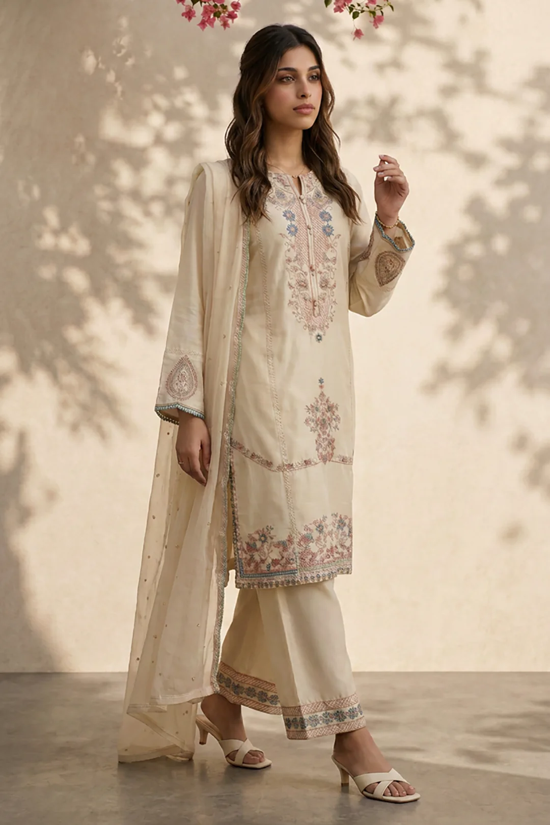 Embroidered Kurta Dupatta Trouser - 2602 - Image 4