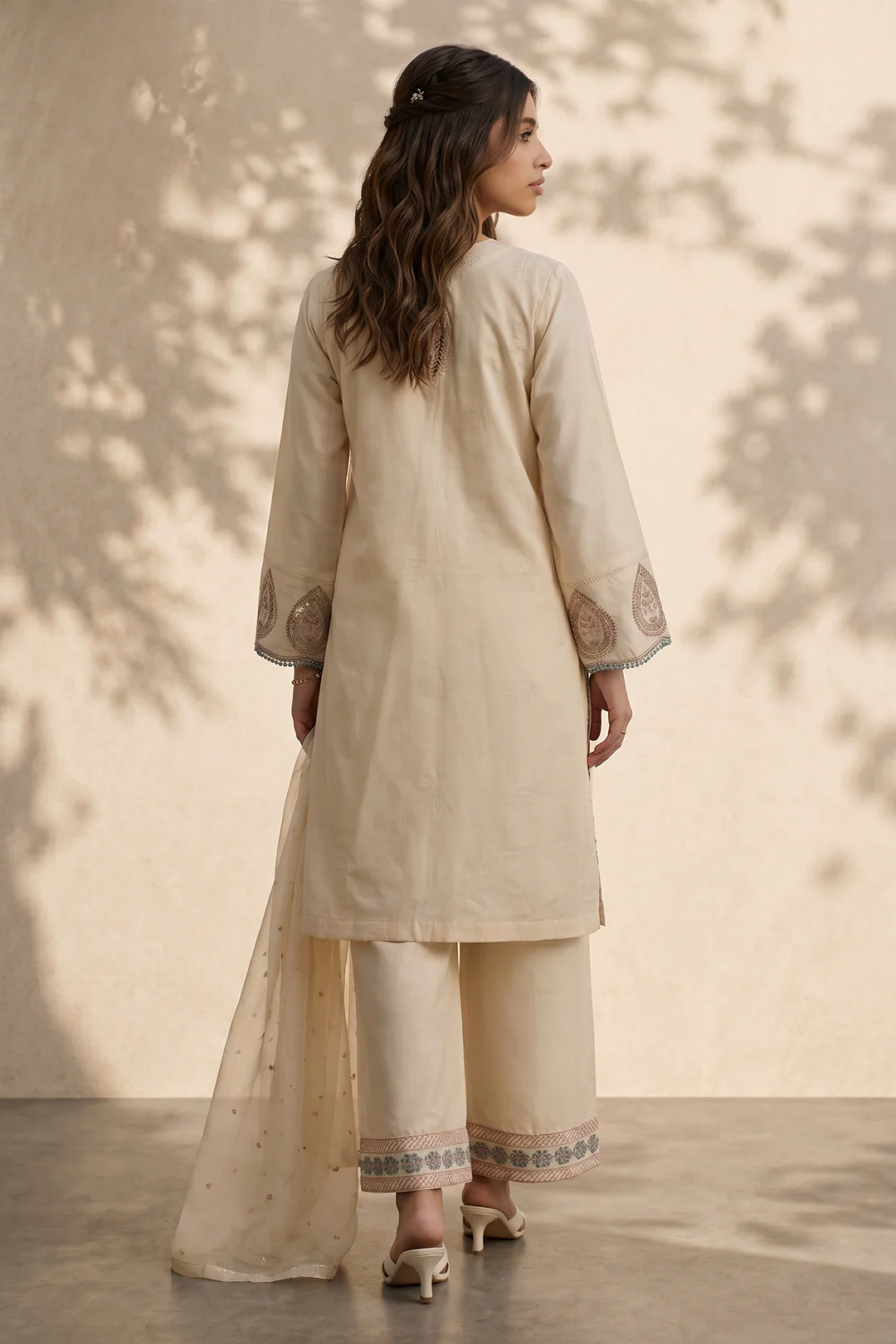 Embroidered Kurta Dupatta Trouser - 2602 - Image 7