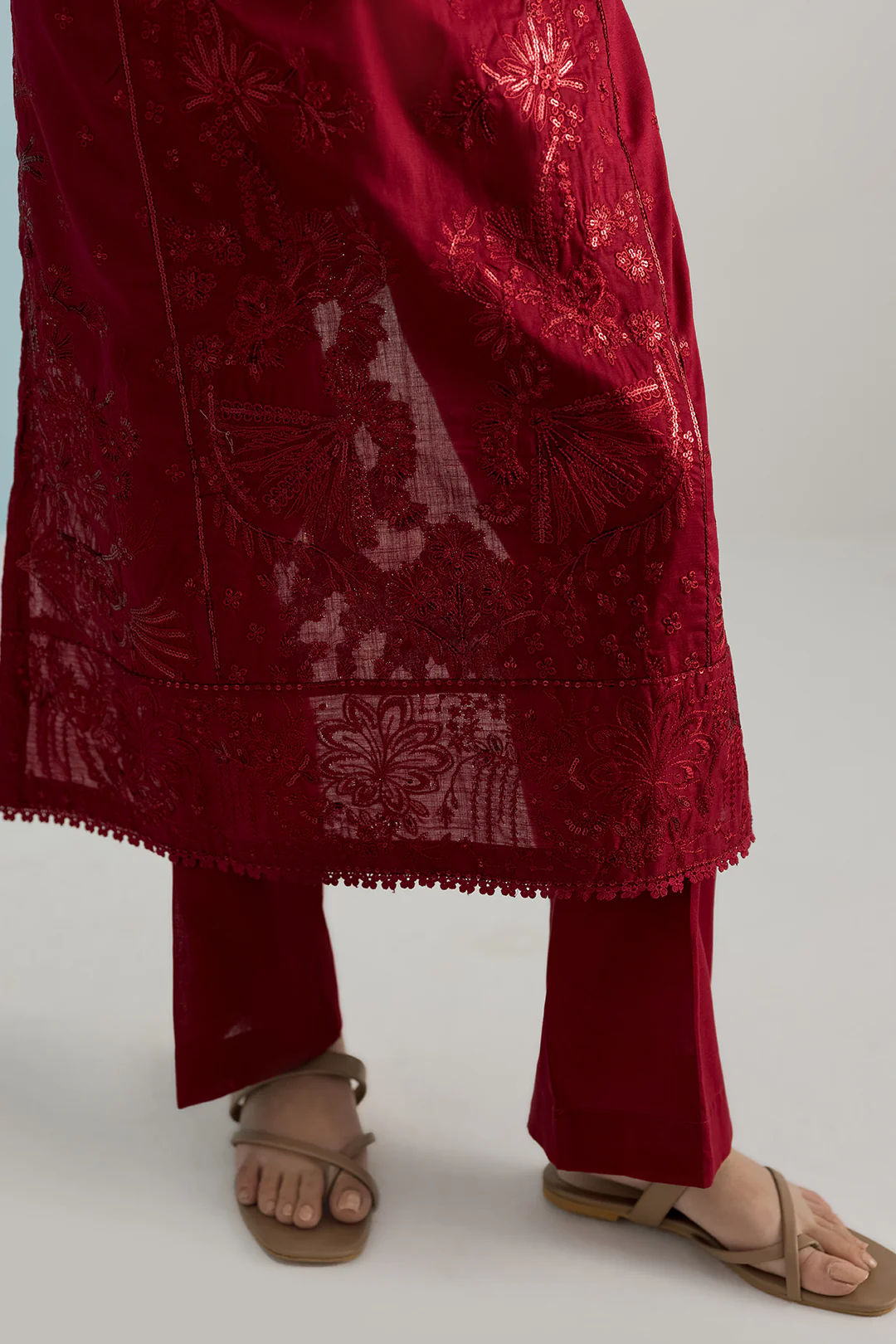 Embroidered Kurta Dupatta Trouser - 2607 - Image 4