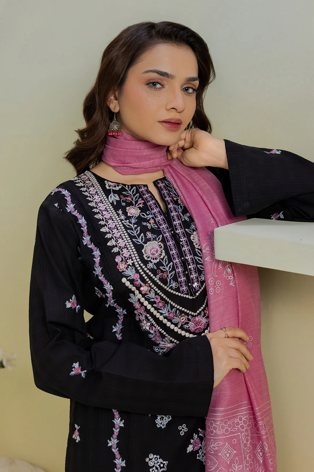 Embroidered Kurta Dupatta Trouser - 2609 - Image 2