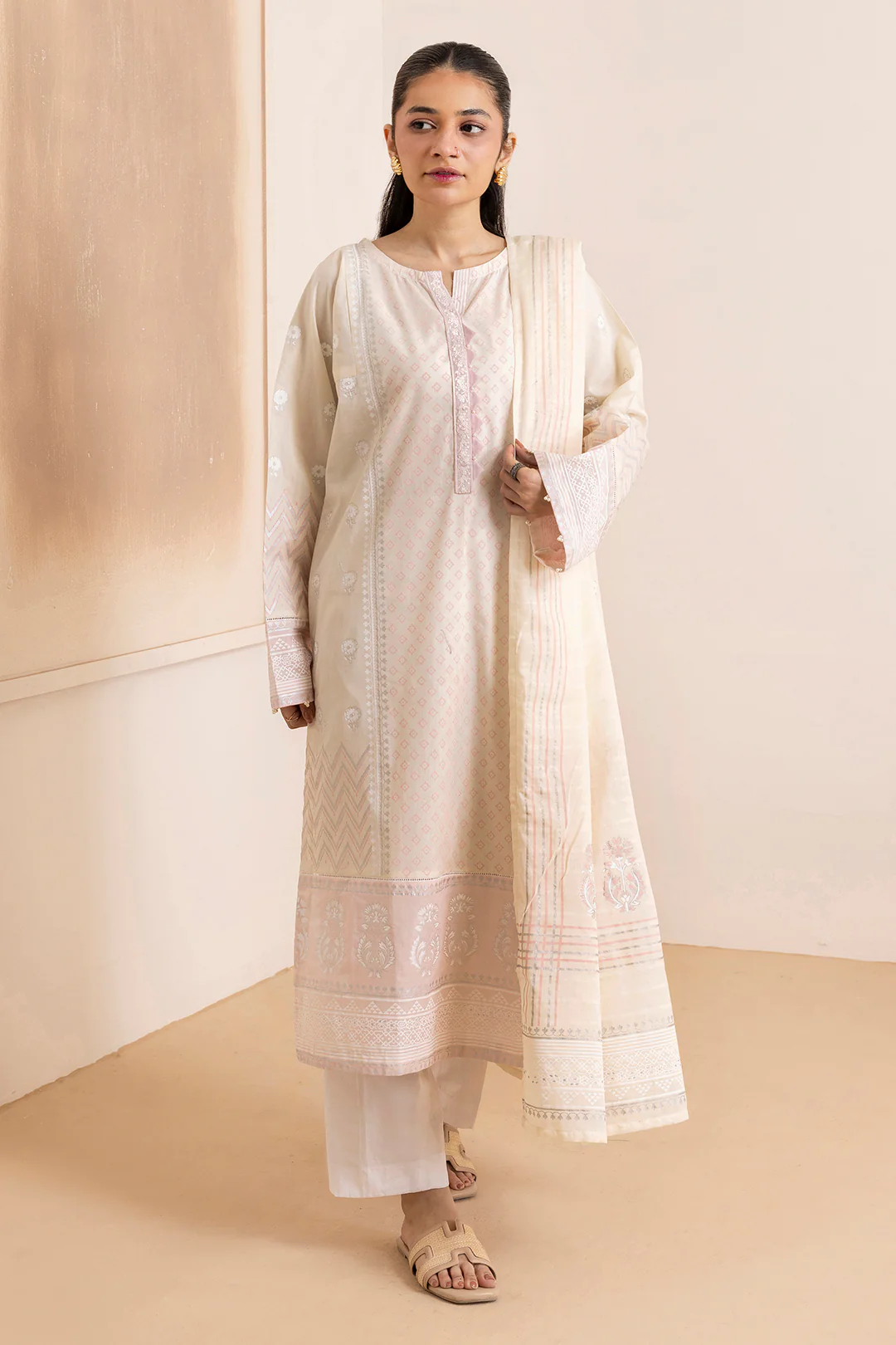Embroidered Kurta Dupatta - 0656 - Image 2